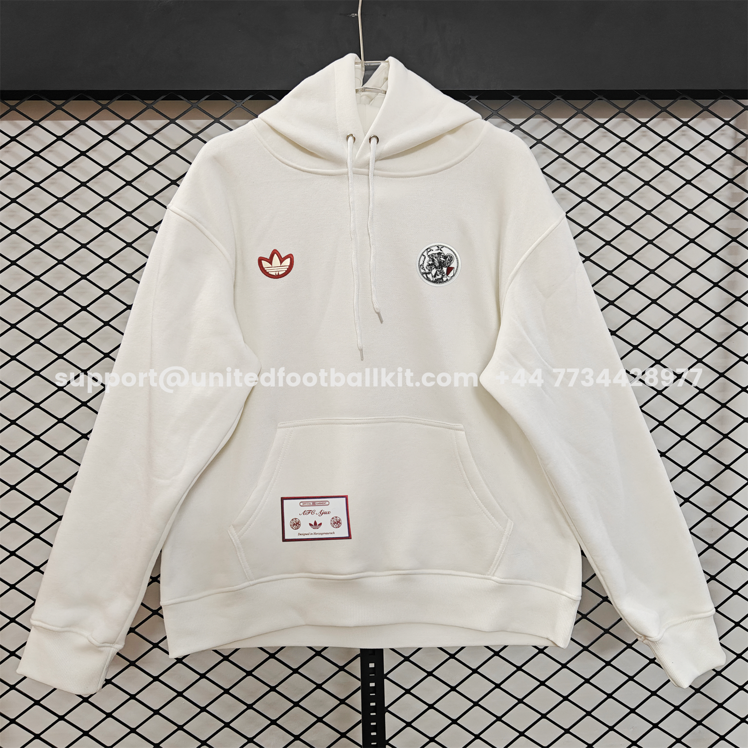 Unitedfootballkit.com | Ajax 25-26 Originals Terrace Icon Unisex Pullover Hoodie -Customize Name, Number and Patch | Worldwide Shipping