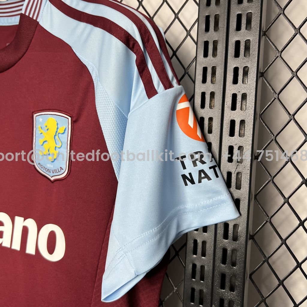 Unitedfootballkit.com | Aston Villa 24-25 Home Stadium Jersey - Fans Version -Customize Name, Number and Patch | Worldwide Shipping