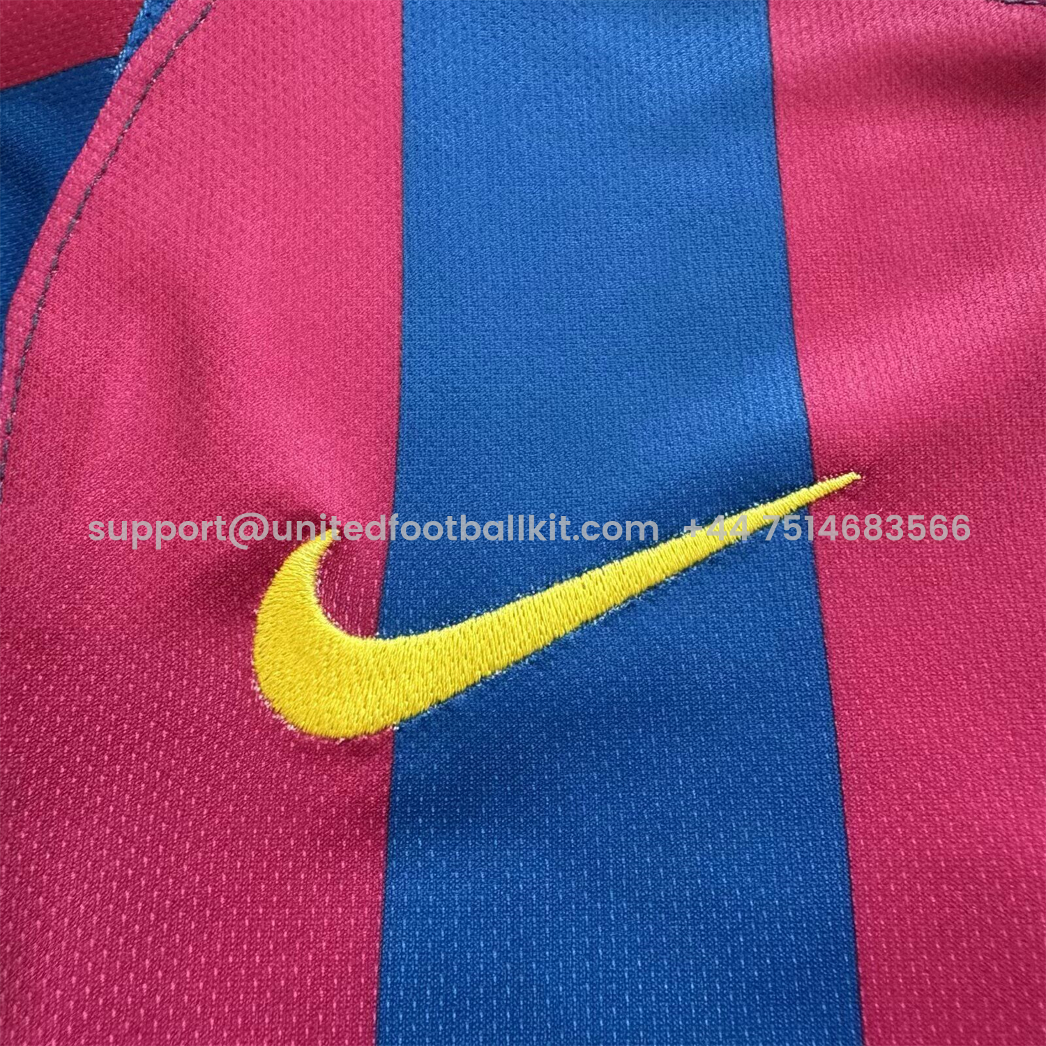Unitedfootballkit.com | Retro Barcelona 06-07 Home Long Sleeve Kids Kit -Customize Name, Number and Patch | Worldwide Shipping