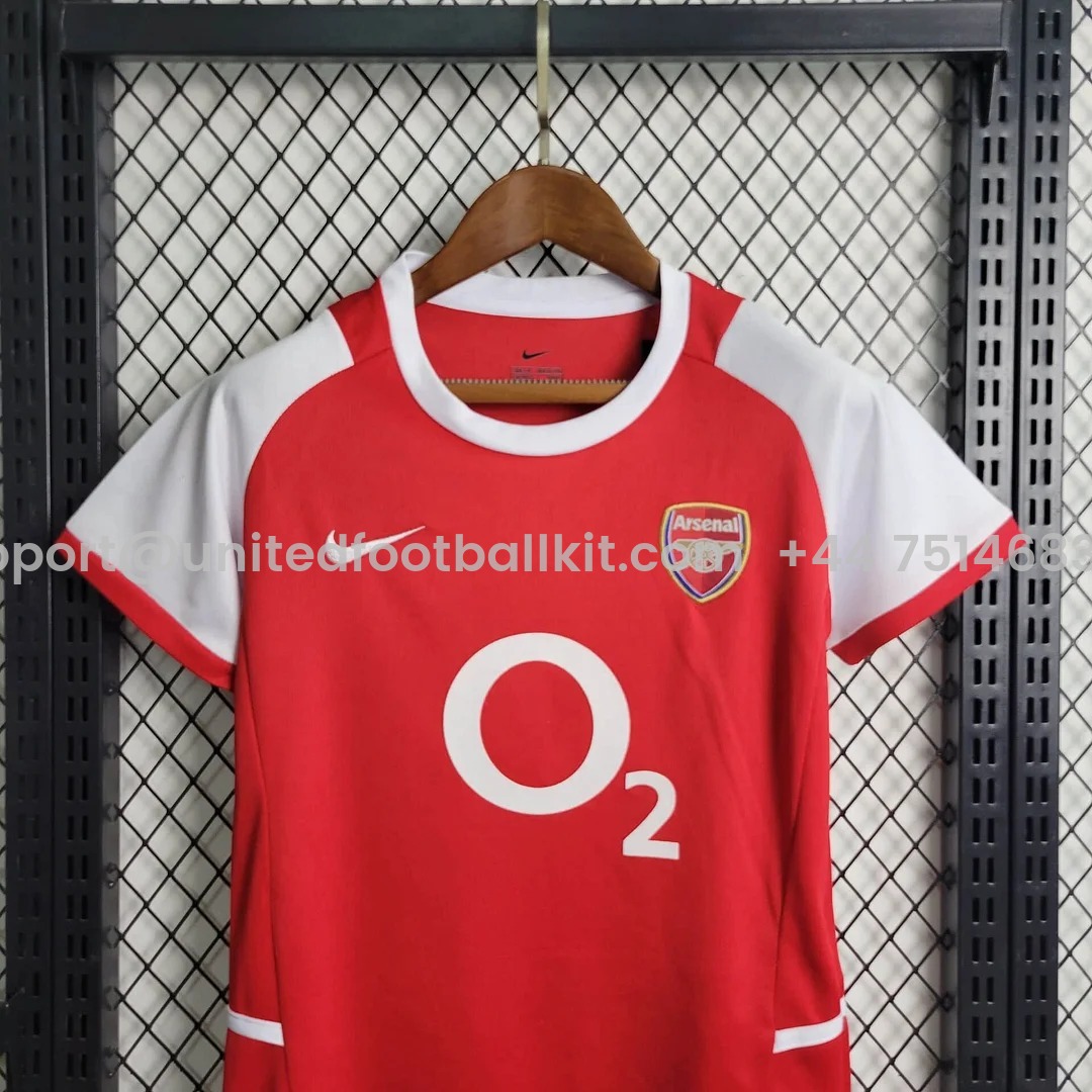 Unitedfootballkit.com | Retro Arsenal 2002-04 Home Stadium Kids Kit -Customize Name, Number and Patch | Worldwide Shipping