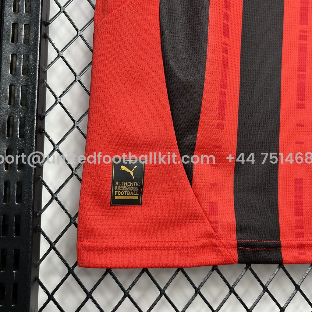 Unitedfootballkit.com | AC Milan 24-25 Home Stadium Jersey - Fans Version -Customize Name, Number and Patch | Worldwide Shipping