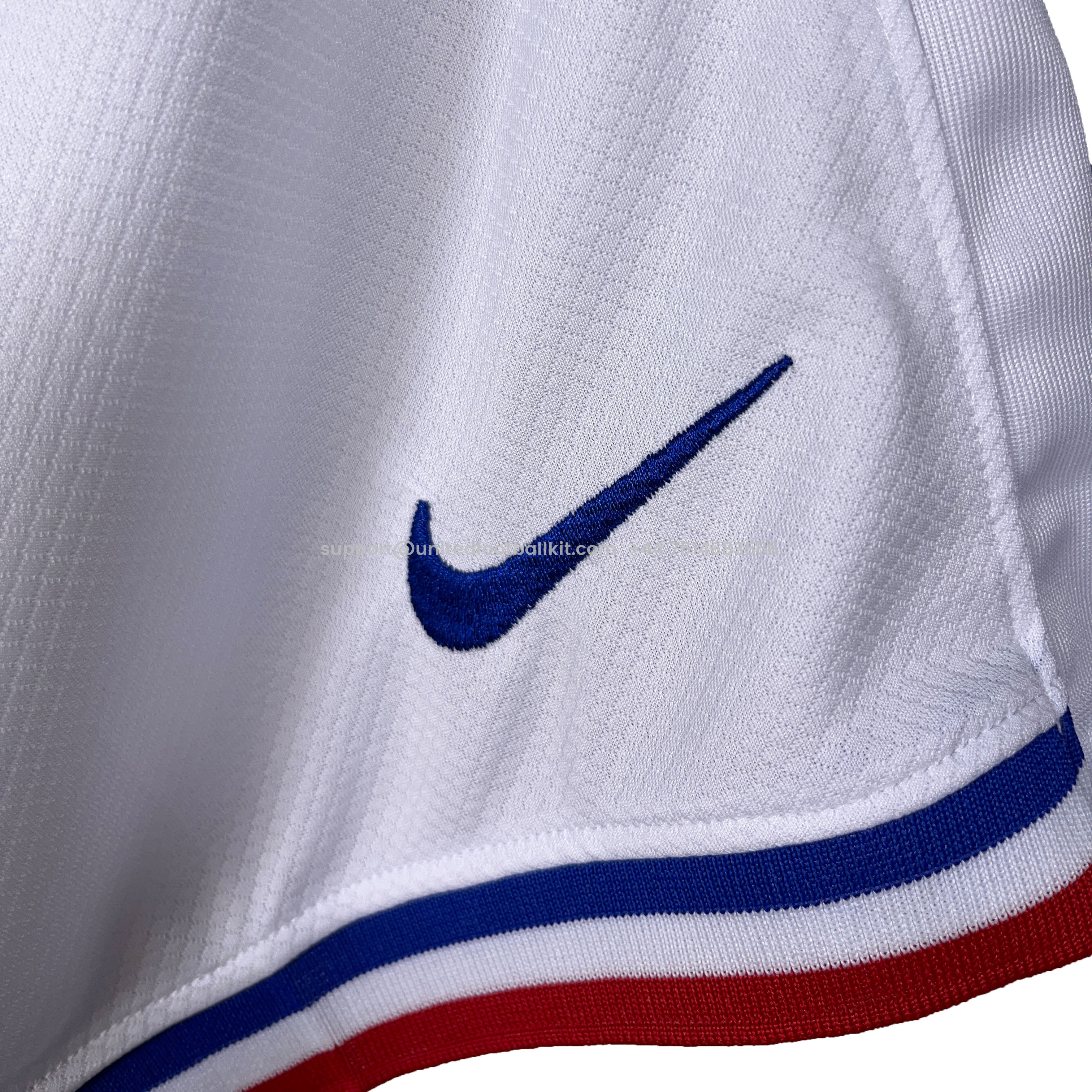 Unitedfootballkit.com | France 2024 Home Shorts - Fans Version -Customize Name, Number and Patch | Worldwide Shipping