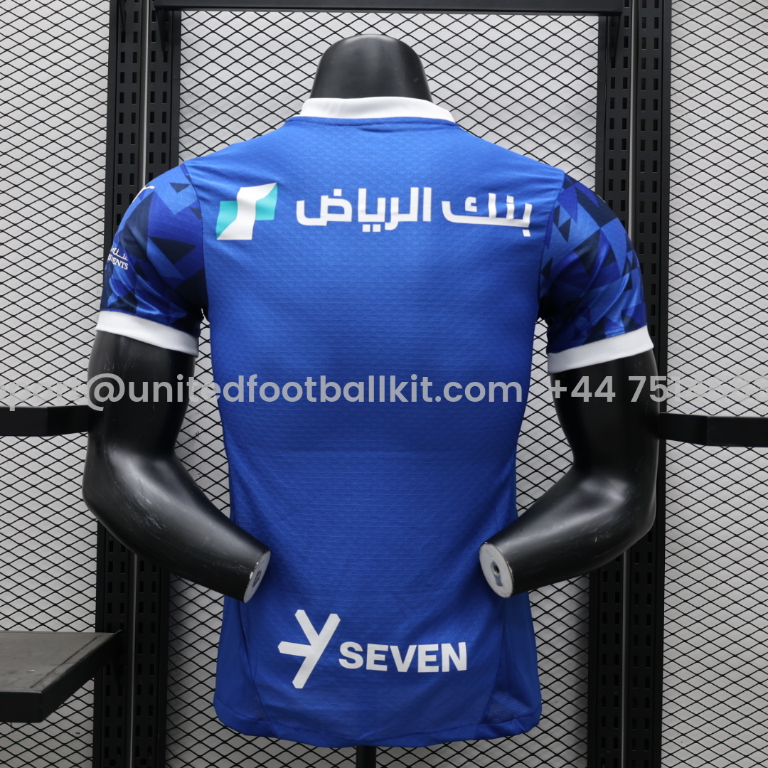 Unitedfootballkit.com | Al Hilal Riyadh Crescent 24-25 Home Stadium Jersey - Player Version -Customize Name, Number and Patch | Worldwide Shipping