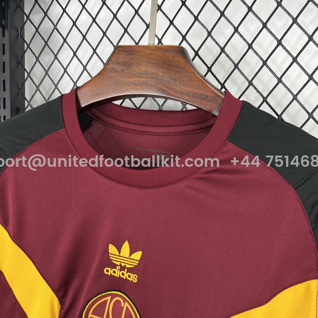 Unitedfootballkit.com | AS Roma 24-25 Originals LFSTLR T-Shirt - Deep Red -Customize Name, Number and Patch | Worldwide Shipping