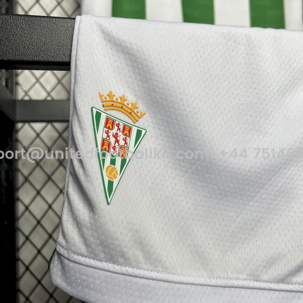 Unitedfootballkit.com | Cordoba CF 24-25 Home Kids Kit -Customize Name, Number and Patch | Worldwide Shipping