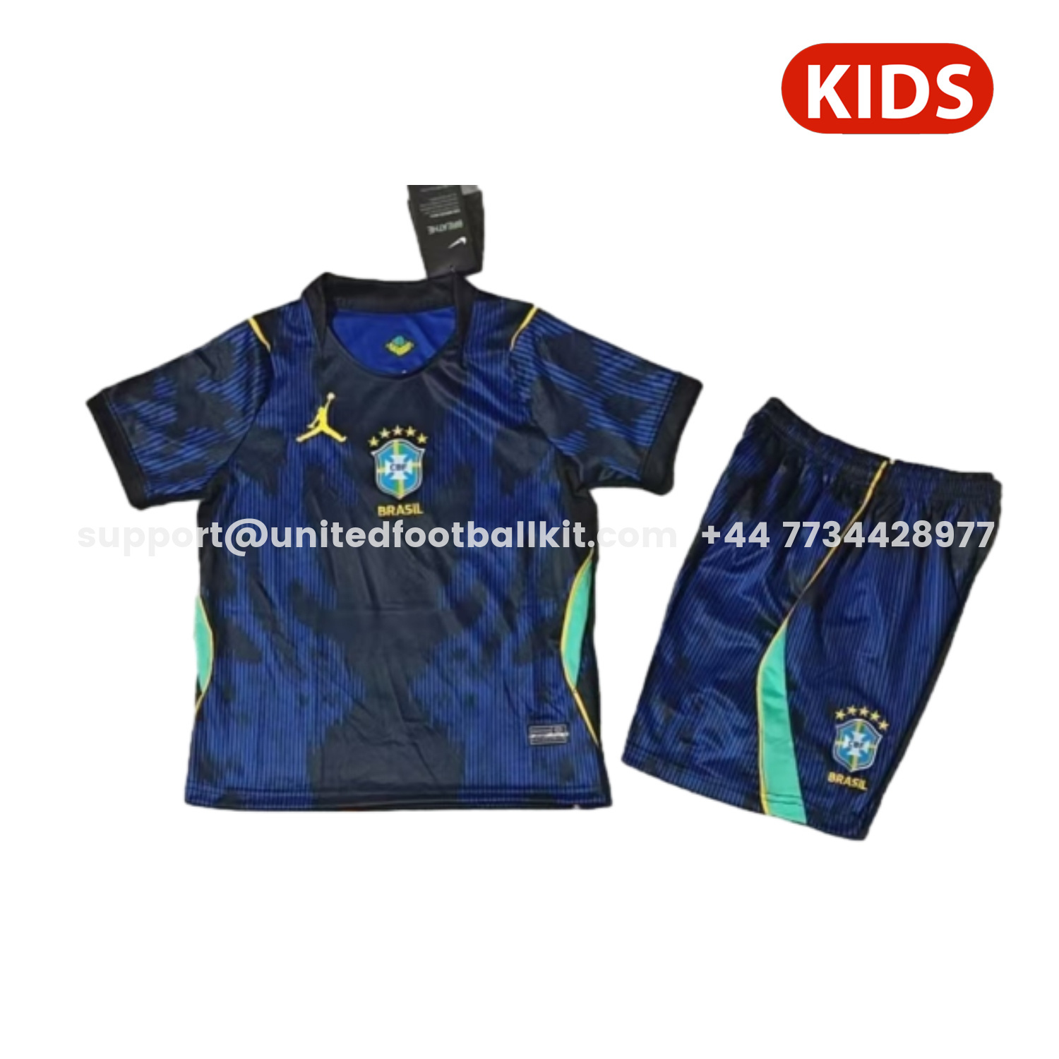 Unitedfootballkit.com | Brazil 2026 Away Kids Kit -Customize Name, Number and Patch | Worldwide Shipping