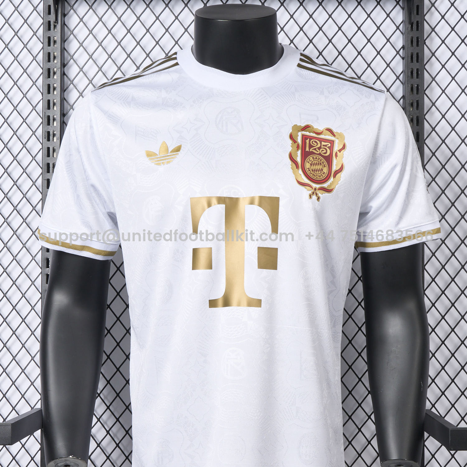 Unitedfootballkit.com | Bayern Munich 2025 White 125th Anniversary Jersey - Player Version -Customize Name, Number and Patch | Worldwide Shipping