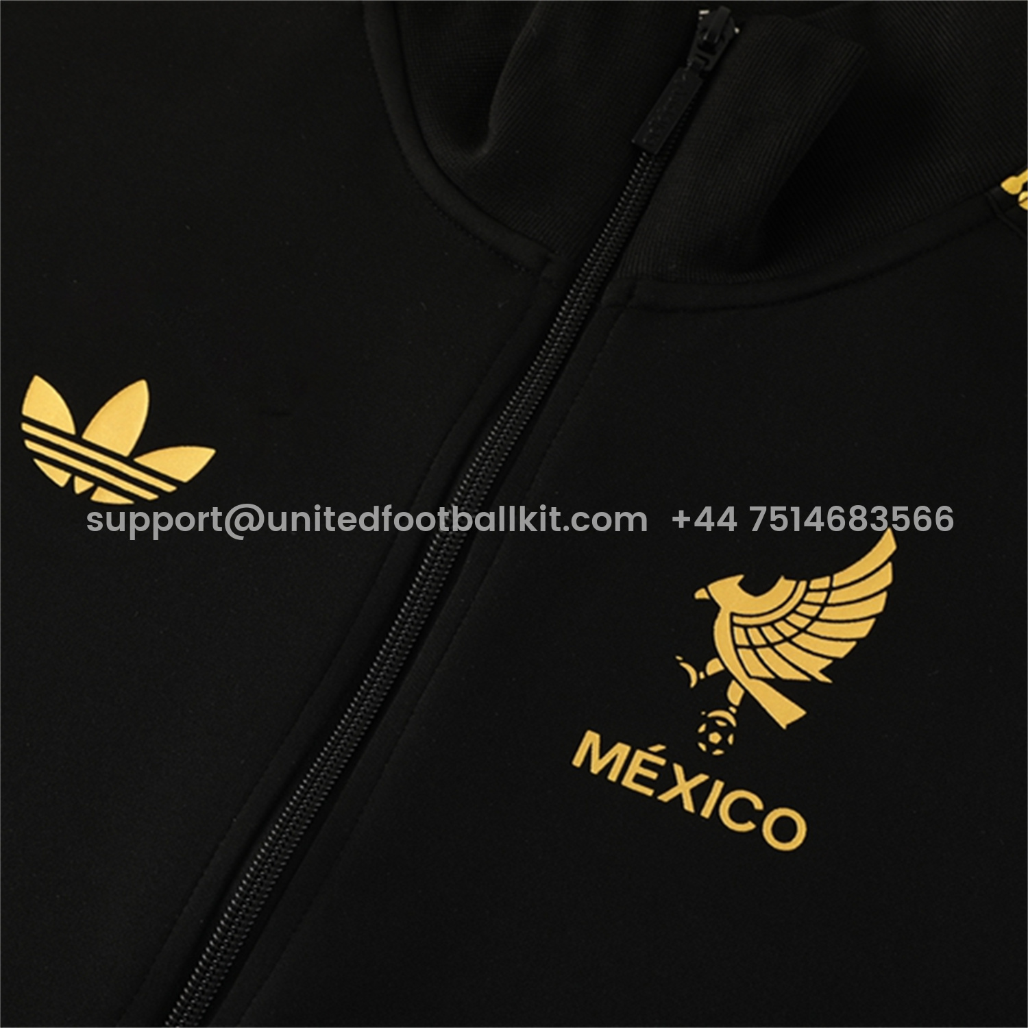 Unitedfootballkit.com | Kids Mexico 2025 Gold Cup Kids Jacket Training Tracksuit - Black Top & Pants -Customize Name, Number and Patch | Worldwide Shipping