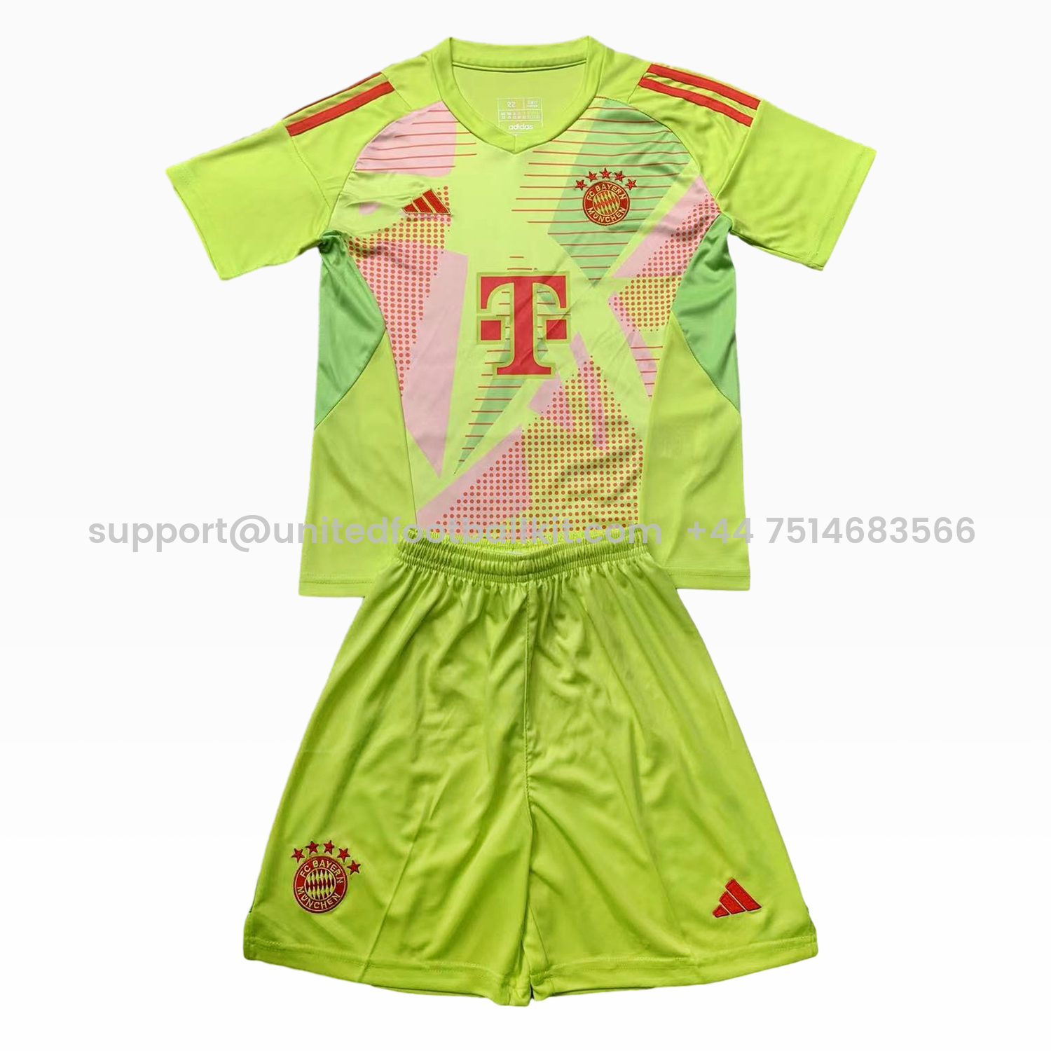 Unitedfootballkit.com | Bayern Munich 24-25 Green Goalkeeper Kids Kit -Customize Name, Number and Patch | Worldwide Shipping