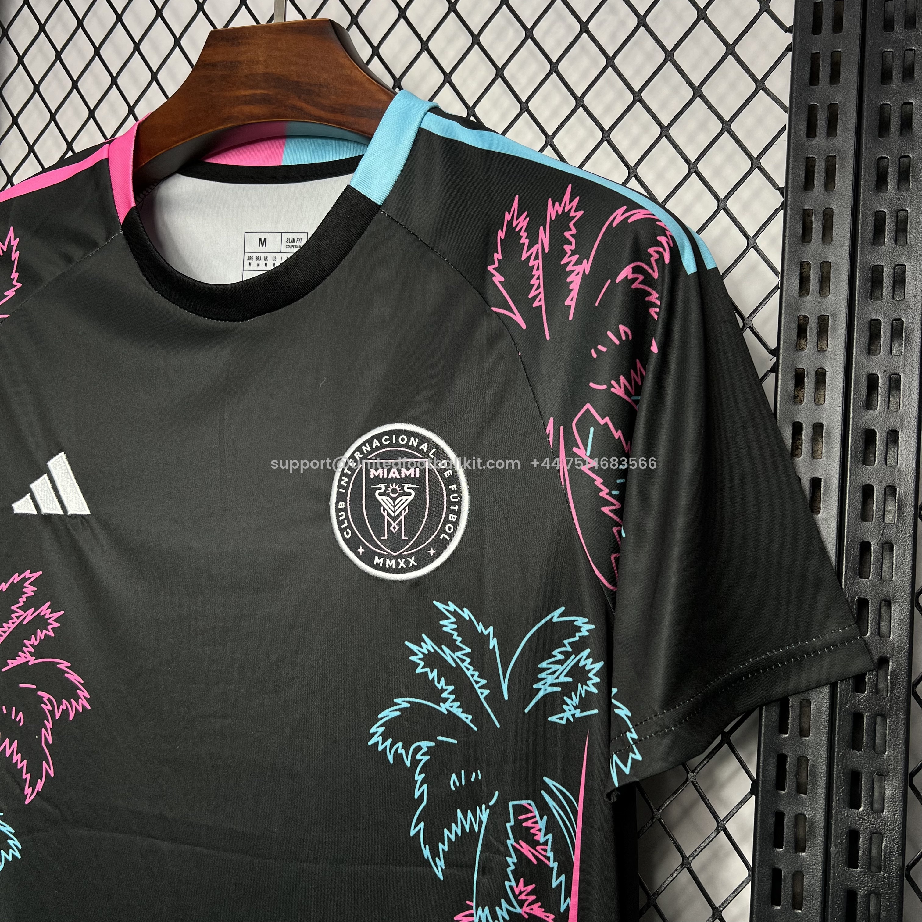 Unitedfootballkit.com | INT M.A.M 24-25 Black Summer Coconut Tree Style Jersey - Fans Version -Customize Name, Number and Patch | Worldwide Shipping