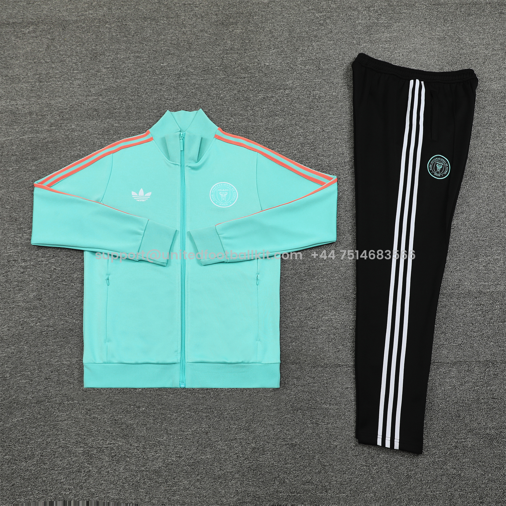 Unitedfootballkit.com | INT M.A.M 24-25 Jacket Training Tracksuit - Cyan-blue -Customize Name, Number and Patch | Worldwide Shipping