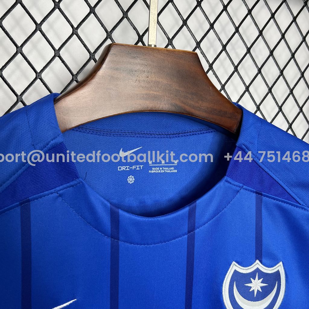 Unitedfootballkit.com | Portsmouth 24-25 Home Stadium Jersey - Fans Version -Customize Name, Number and Patch | Worldwide Shipping