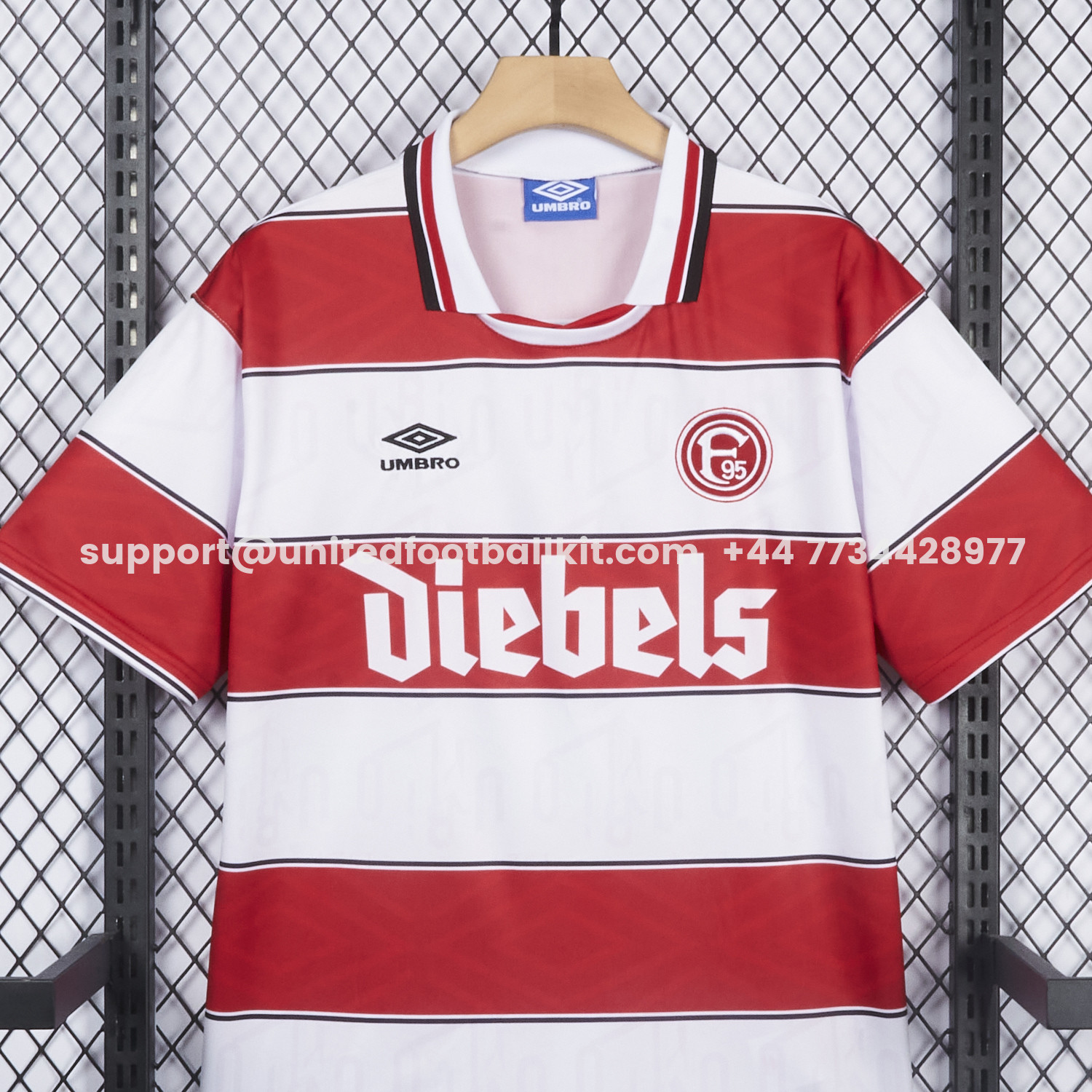 Unitedfootballkit.com | Retro Fortuna Düsseldorf 1995-96 Home Jersey -Customize Name, Number and Patch | Worldwide Shipping