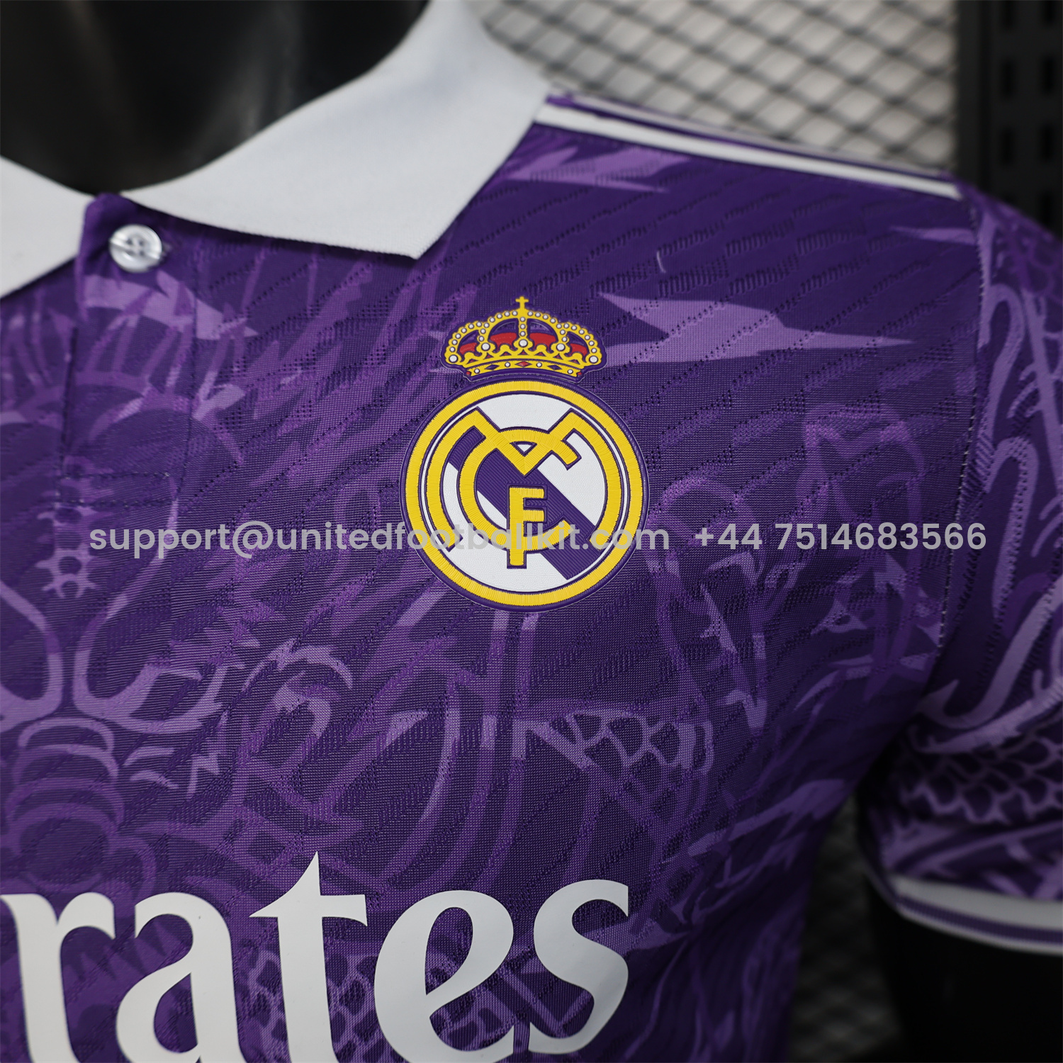 Unitedfootballkit.com | Real Madrid 24-25 Purple Loong POLO Jersey - Player Version -Customize Name, Number and Patch | Worldwide Shipping