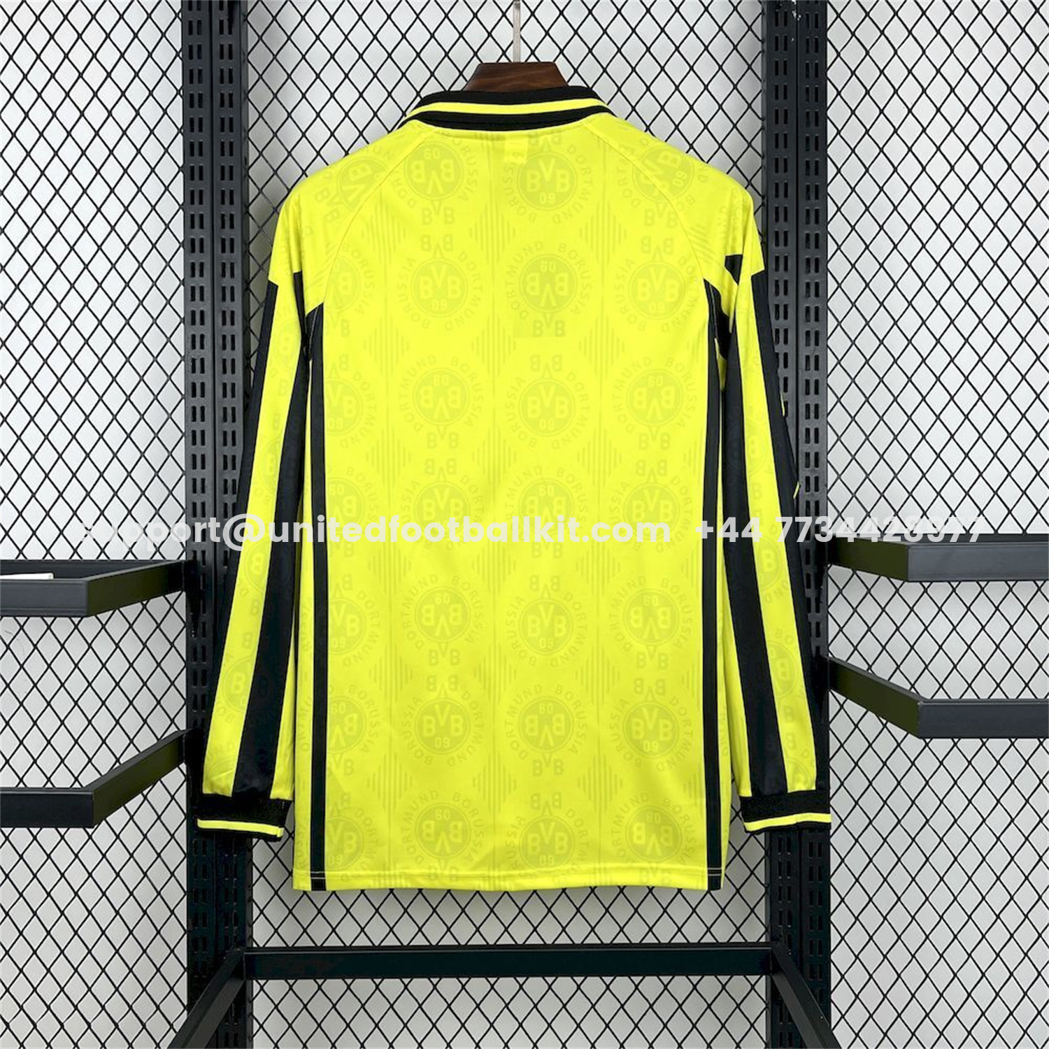 Unitedfootballkit.com | Retro Dortmund 1996-97 Home Long Sleeves Jersey -Customize Name, Number and Patch | Worldwide Shipping
