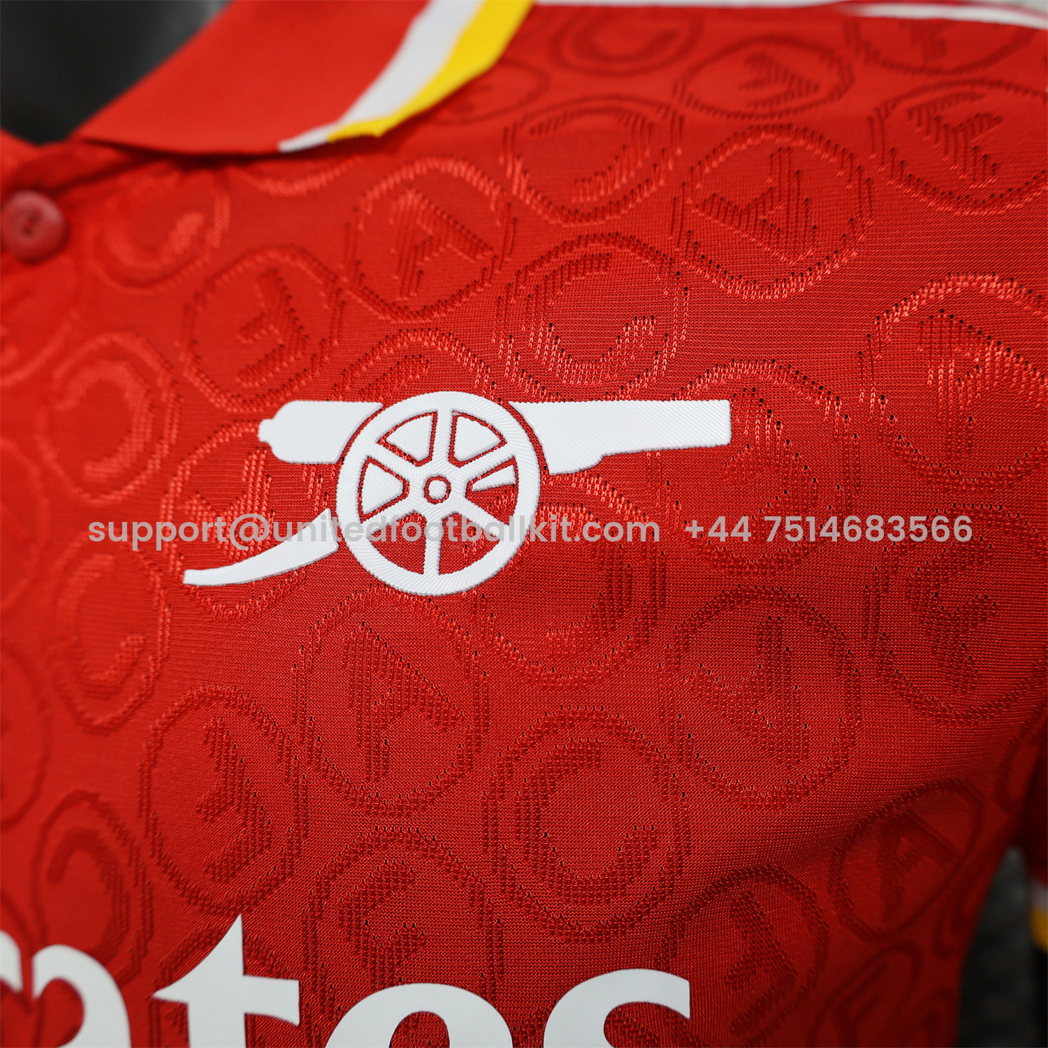 Unitedfootballkit.com | Arsenal 25-26 Red POLO White Sponsored Secial Edition Jersey - Player Version -Customize Name, Number and Patch | Worldwide Shipping