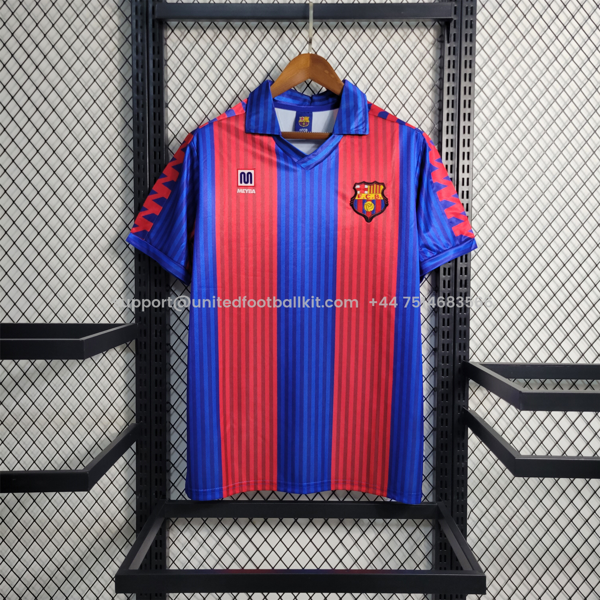 Unitedfootballkit.com | Retro Barcelona 90-92 Home Stadium Jersey -Customize Name, Number and Patch | Worldwide Shipping