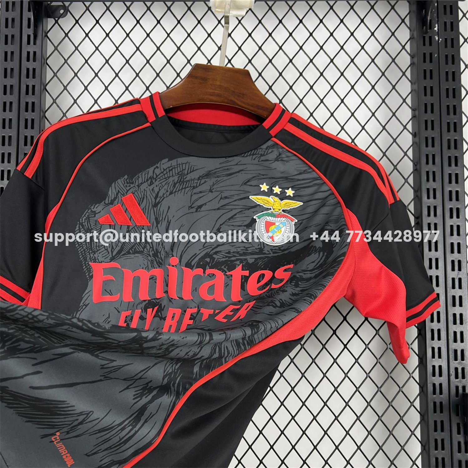 Unitedfootballkit.com | Benfica 25-26 Grey Eagle Black Special Jersey - Fans Version -Customize Name, Number and Patch | Worldwide Shipping