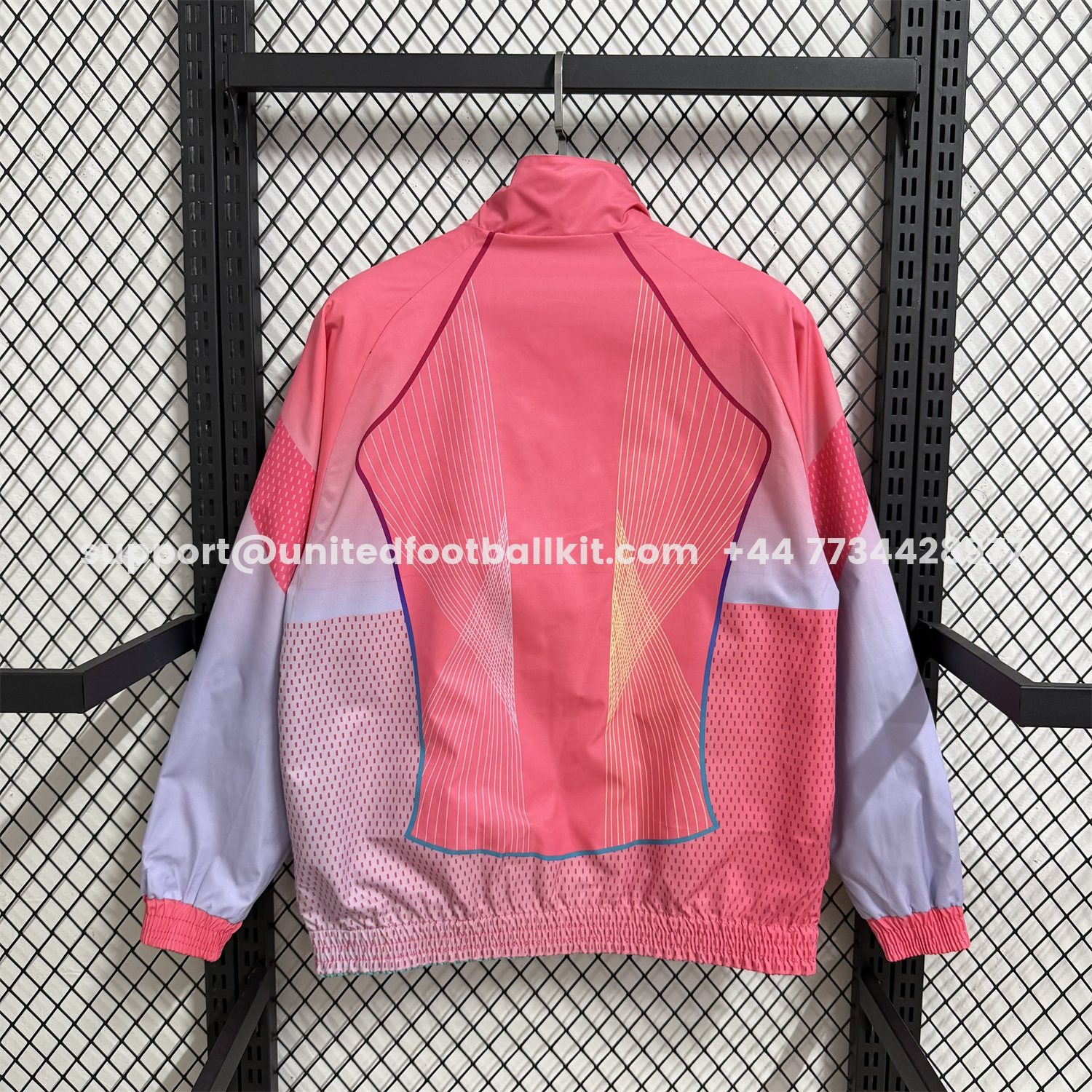 Unitedfootballkit.com | Barcelona 25-26 Double Sided Reversible Windbreaker - Green & Pink -Customize Name, Number and Patch | Worldwide Shipping