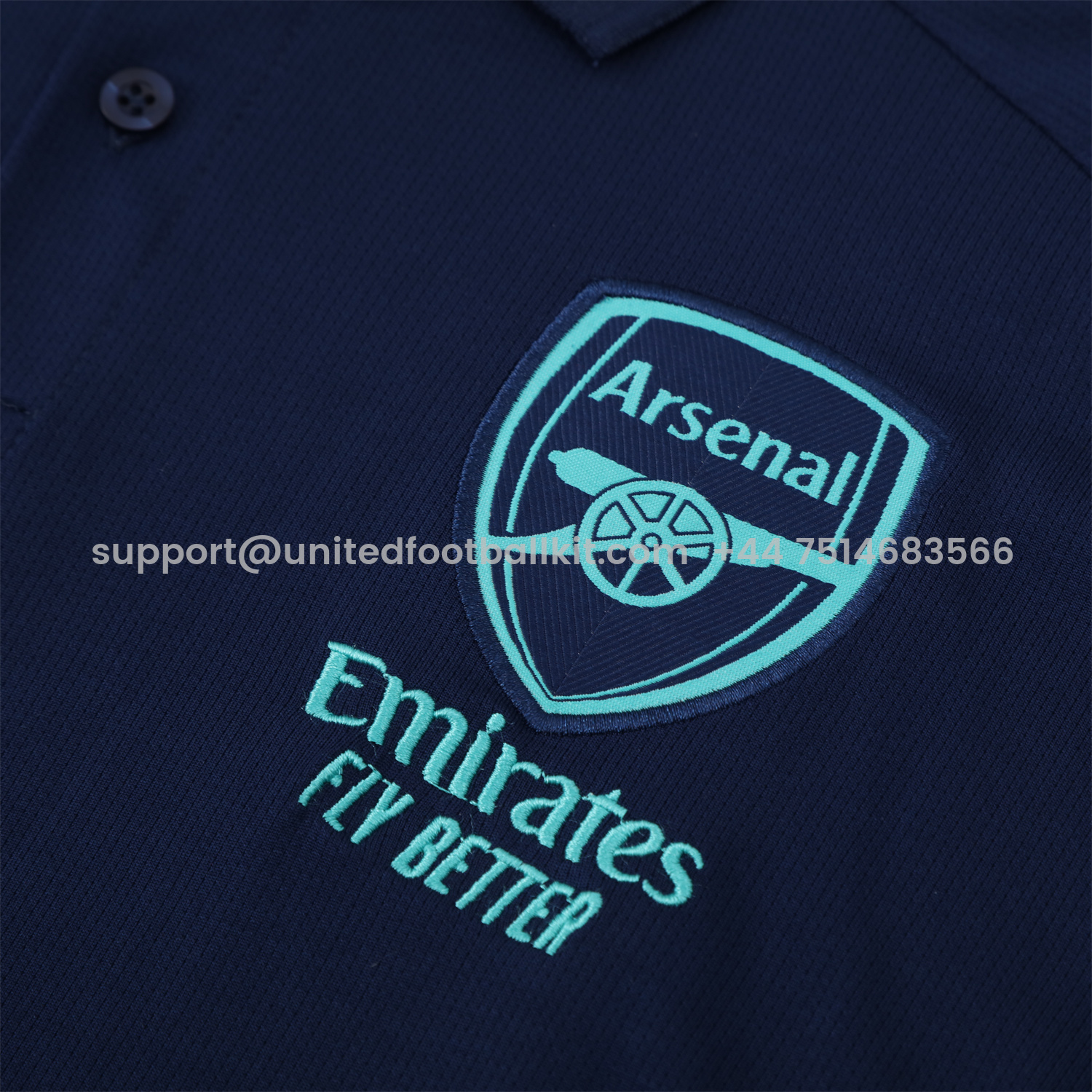 Unitedfootballkit.com | Arsenal 25-26 POLO Short-Sleeve Training Set - Deep Blue Top and Pants -Customize Name, Number and Patch | Worldwide Shipping