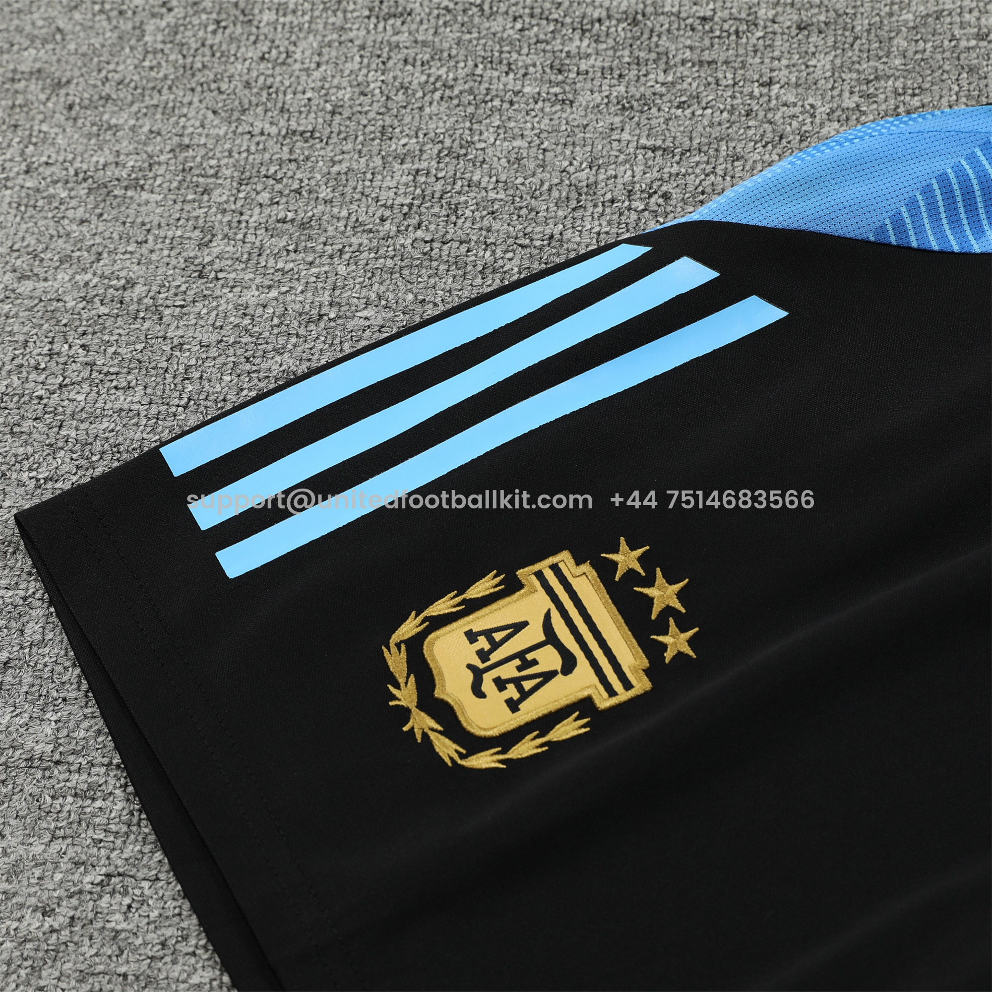 Unitedfootballkit.com | Argentina 24-25 Vest Training Set - Black -Customize Name, Number and Patch | Worldwide Shipping