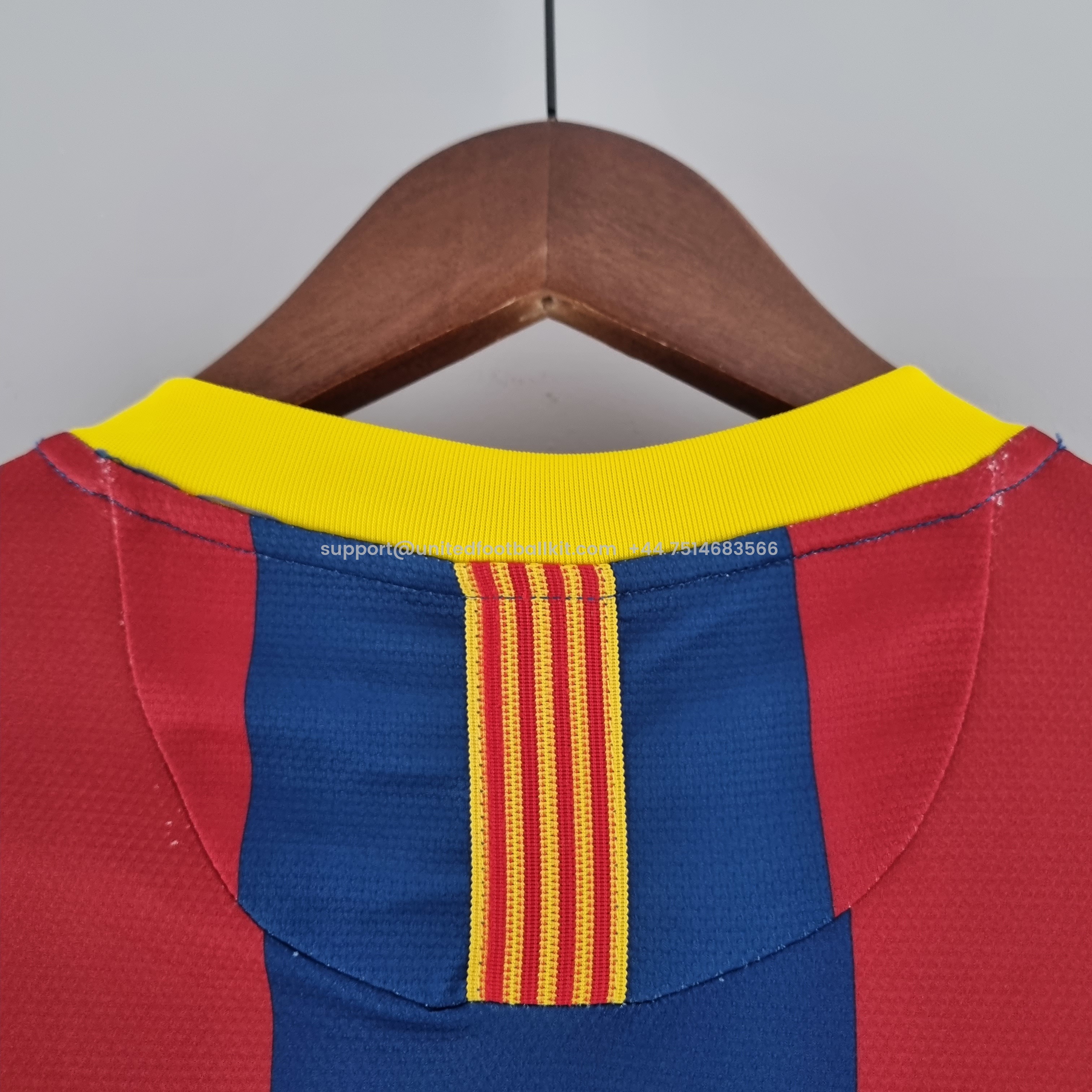 Unitedfootballkit.com | Retro Barcelona 10-11 Home Long Sleeve Jersey -Customize Name, Number and Patch | Worldwide Shipping