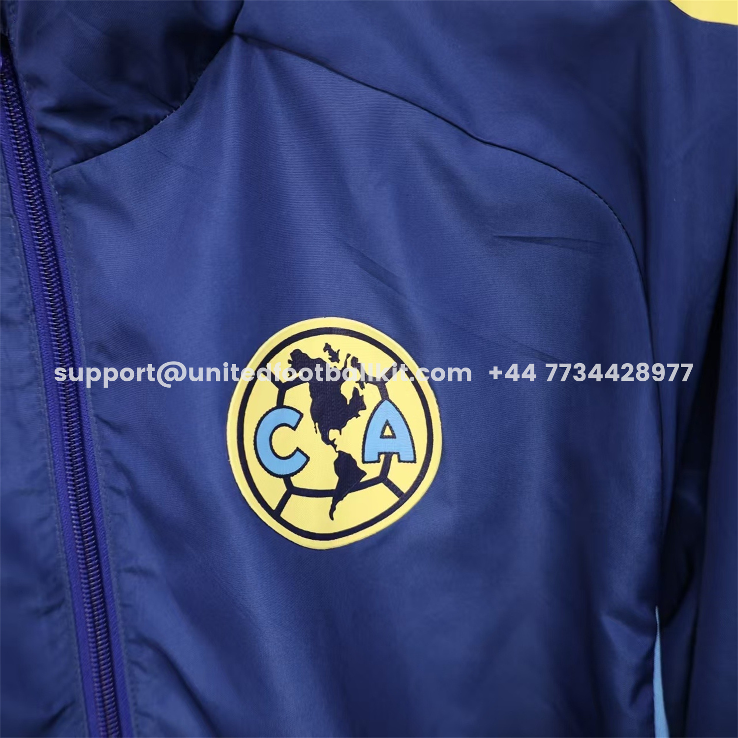 Unitedfootballkit.com | Club América 25-26 Blue Windbreaker Jacket -Customize Name, Number and Patch | Worldwide Shipping