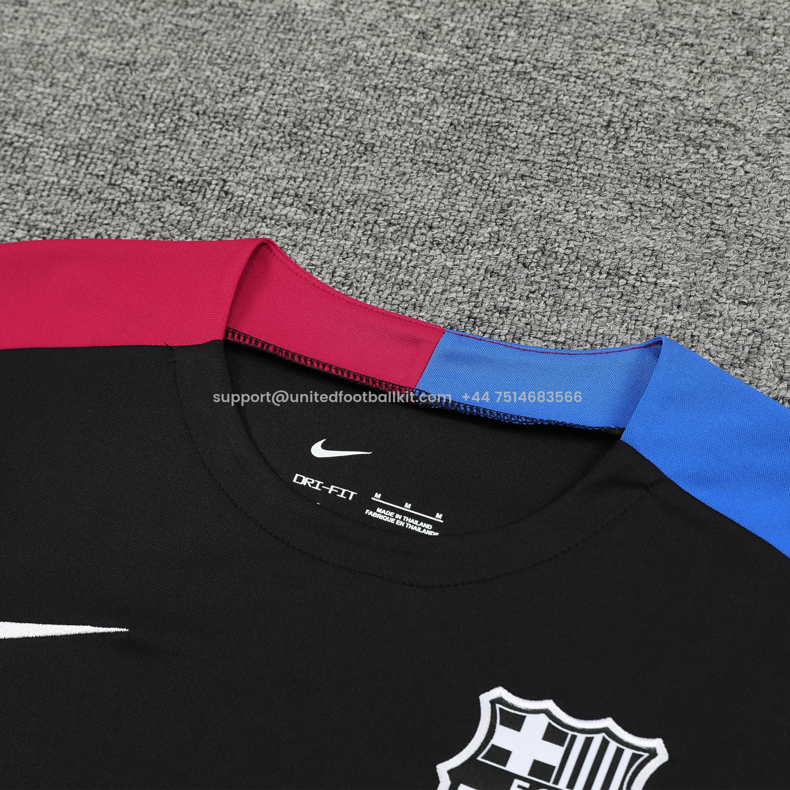 Unitedfootballkit.com | Barcelona 24-25 Short-Sleeve Training Set - Black Top & Shorts -Customize Name, Number and Patch | Worldwide Shipping