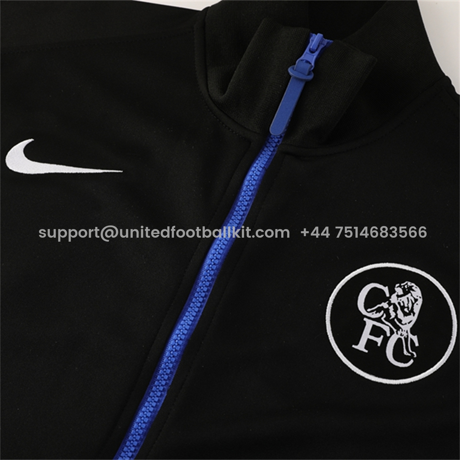 Unitedfootballkit.com | C.H.E.L.S.E.A 25-26 Jacket Training Tracksuit with Throwback Badge - Black Jackets & Pants -Customize Name, Number and Patch | Worldwide Shipping