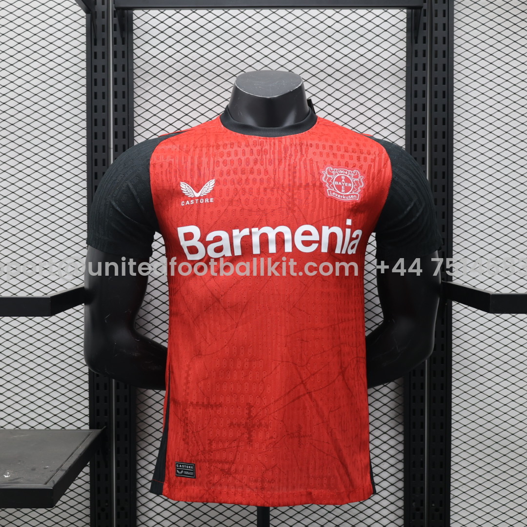 Unitedfootballkit.com | Bayer 04 Leverkusen 24-25 Home Stadium Jersey - Player Version -Customize Name, Number and Patch | Worldwide Shipping