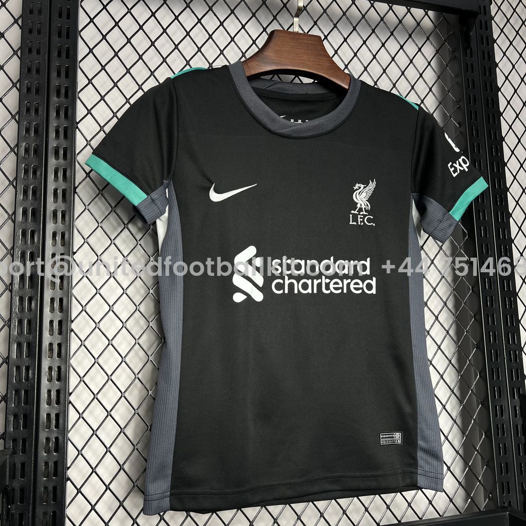 Unitedfootballkit.com | Liver.pool 24-25 Away Kids Kit -Customize Name, Number and Patch | Worldwide Shipping