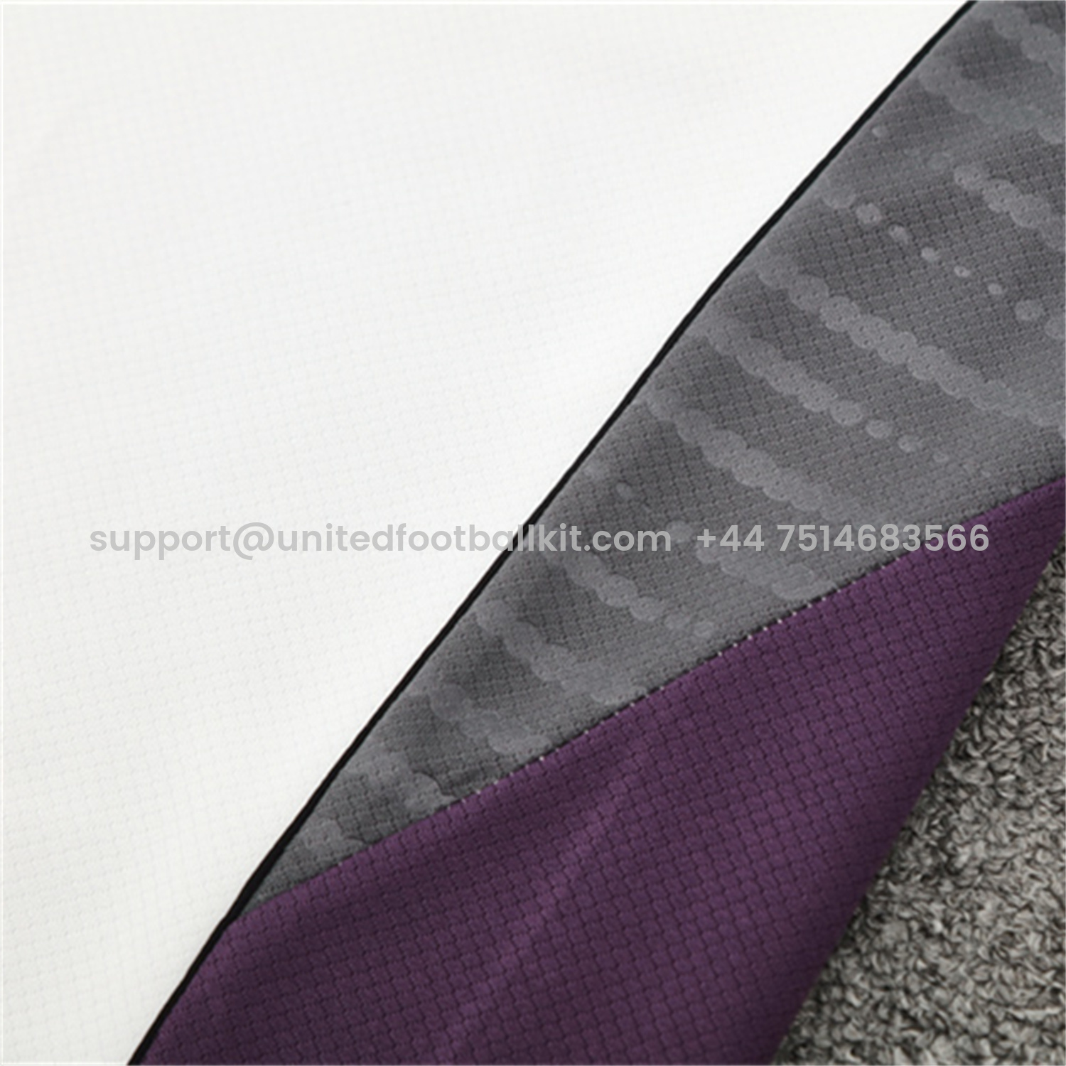 Unitedfootballkit.com | Manchester United 25-26 Short-Sleeve Training Set - White Purple Top & Black Shorts -Customize Name, Number and Patch | Worldwide Shipping