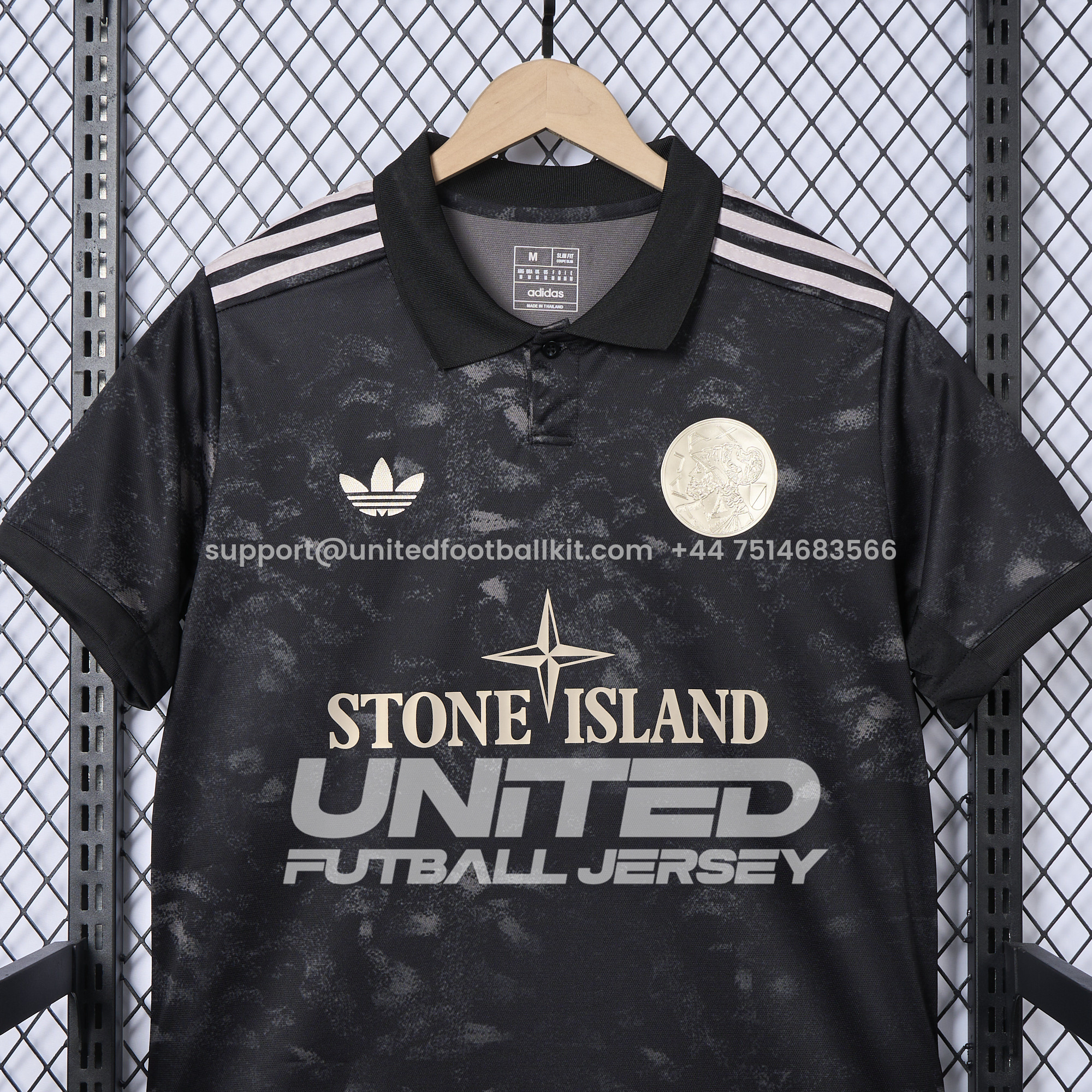 Unitedfootballkit.com | Ajax 24-25 Stone Island Co-brand Jersey - Fans Version -Customize Name, Number and Patch | Worldwide Shipping