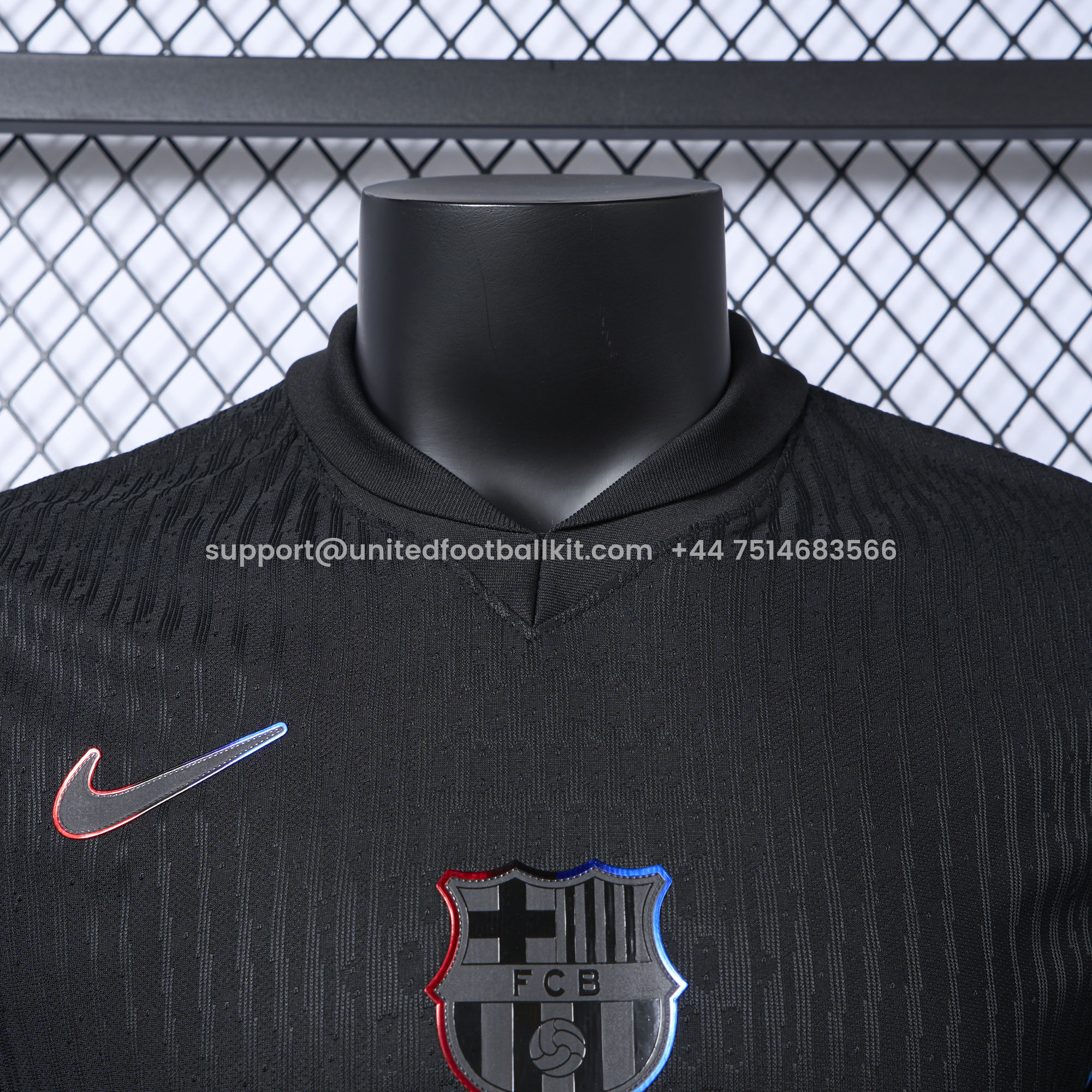 Unitedfootballkit.com | Barcelona 24-25 Away Jersey with Big Logo - Player Version -Customize Name, Number and Patch | Worldwide Shipping