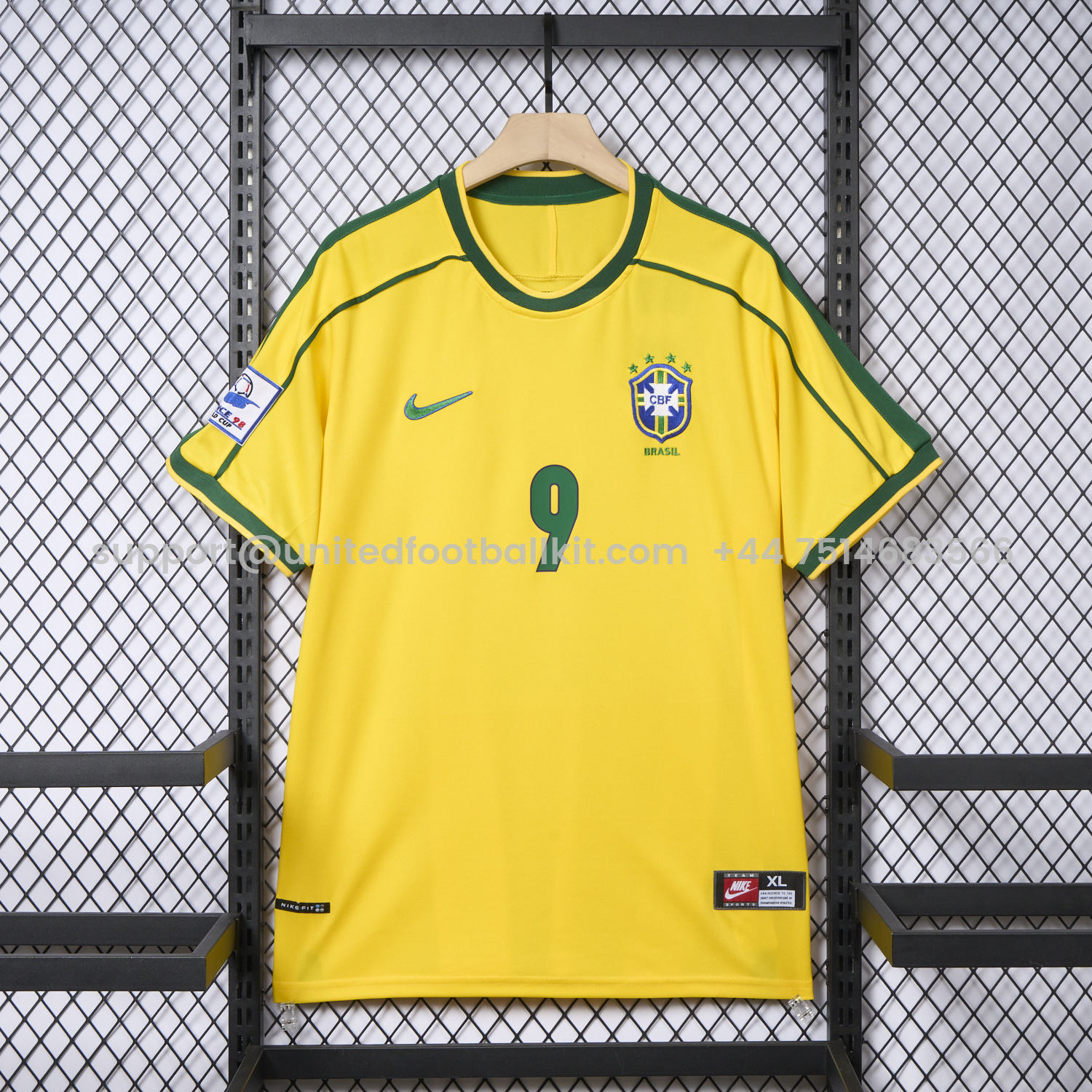 Unitedfootballkit.com | Retro Brazil 1998 Home Jersey -Customize Name, Number and Patch | Worldwide Shipping