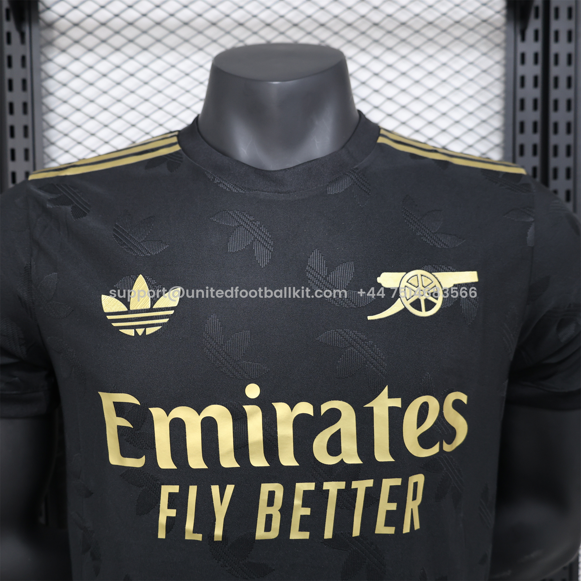 Unitedfootballkit.com | Arsenal 24-25 Black Gold Special Edition Jersey - Player Version -Customize Name, Number and Patch | Worldwide Shipping