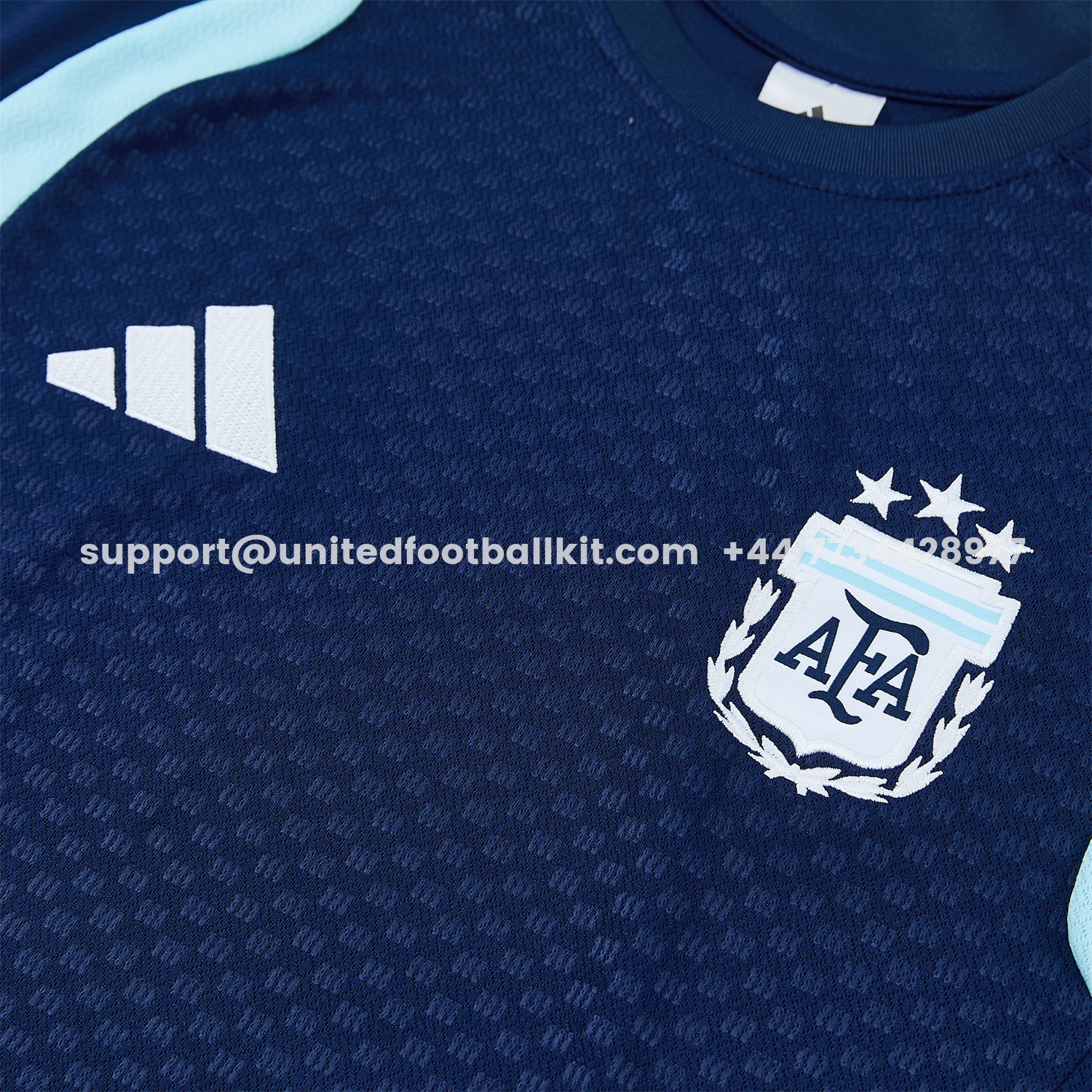 Unitedfootballkit.com | Argentina 2026 Short-Sleeve Training Set - Dark Blue Top and Shorts -Customize Name, Number and Patch | Worldwide Shipping