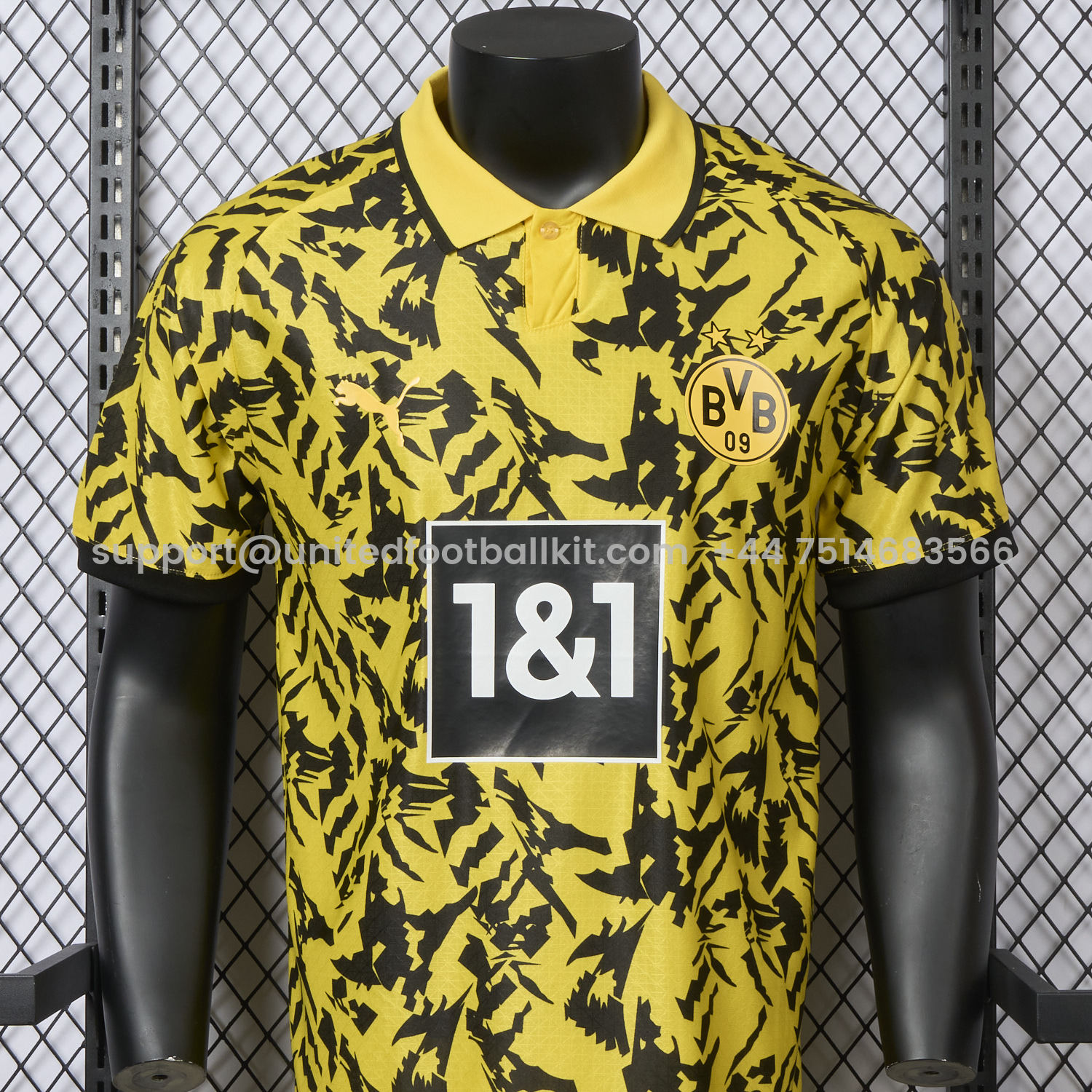 Unitedfootballkit.com | Dortmund 25-26 Black Disordered Texture Yellow Special Jersey - Player Version -Customize Name, Number and Patch | Worldwide Shipping