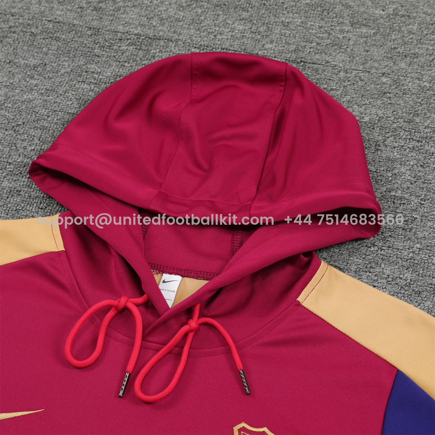 Unitedfootballkit.com | Barcelona 24-25 Training Hoodie Set - Red Hoodie and Deep Blue Pants -Customize Name, Number and Patch | Worldwide Shipping