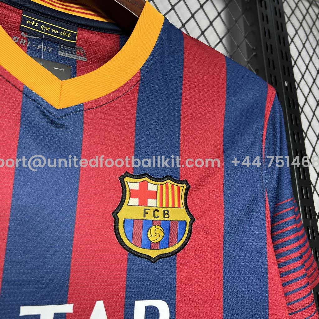 Unitedfootballkit.com | Retro Barcelona 13-14 Home Stadium Jersey -Customize Name, Number and Patch | Worldwide Shipping