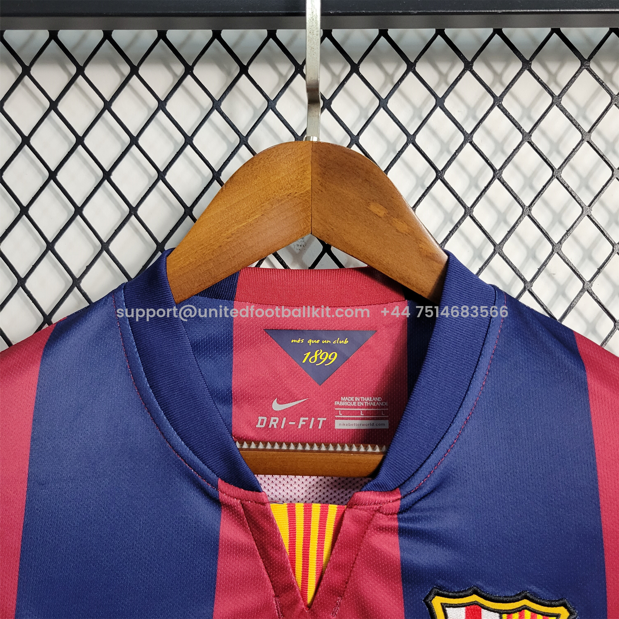 Unitedfootballkit.com | Retro Barcelona 14-15 Home Stadium Long Sleeve Jersey -Customize Name, Number and Patch | Worldwide Shipping