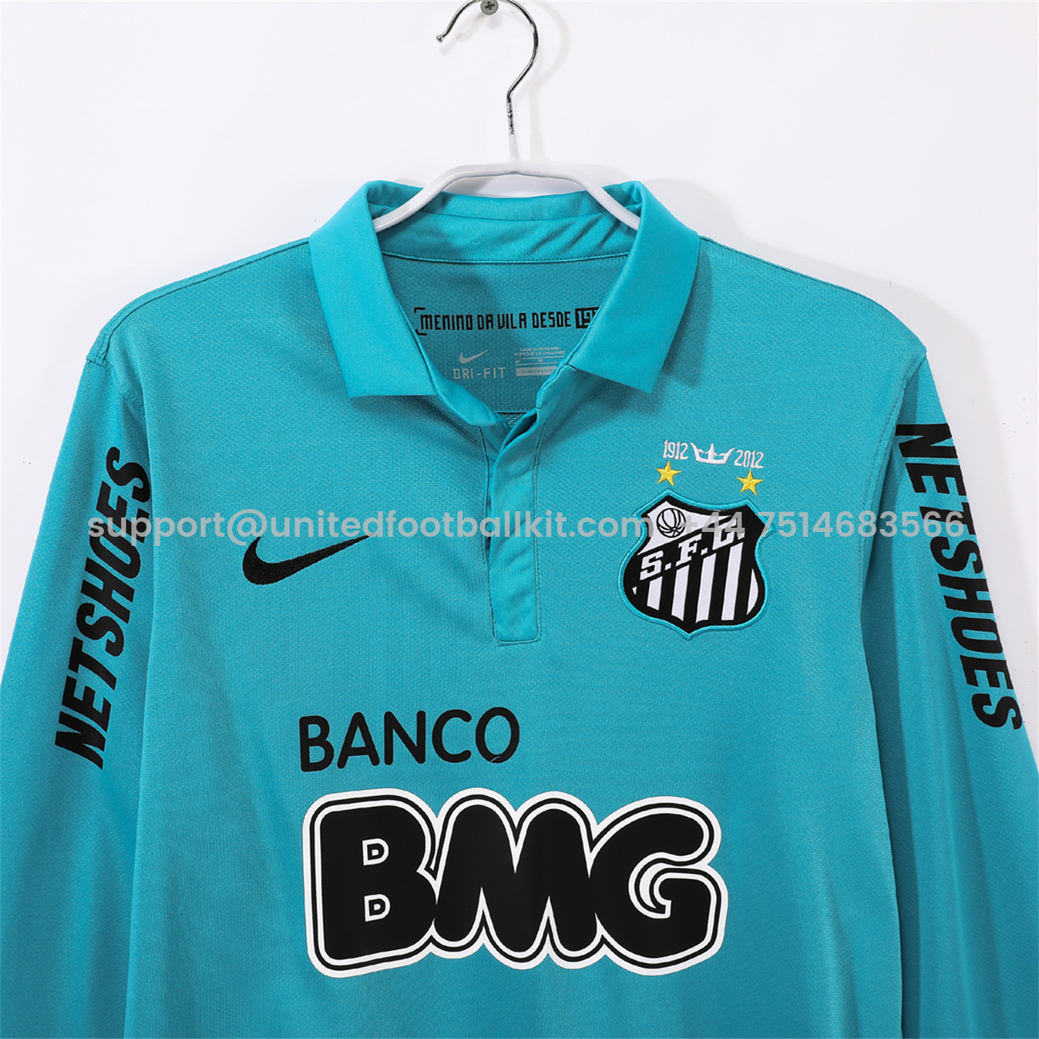 Unitedfootballkit.com | Retro Santos 2012 Third Long Sleeve Jersey -Customize Name, Number and Patch | Worldwide Shipping