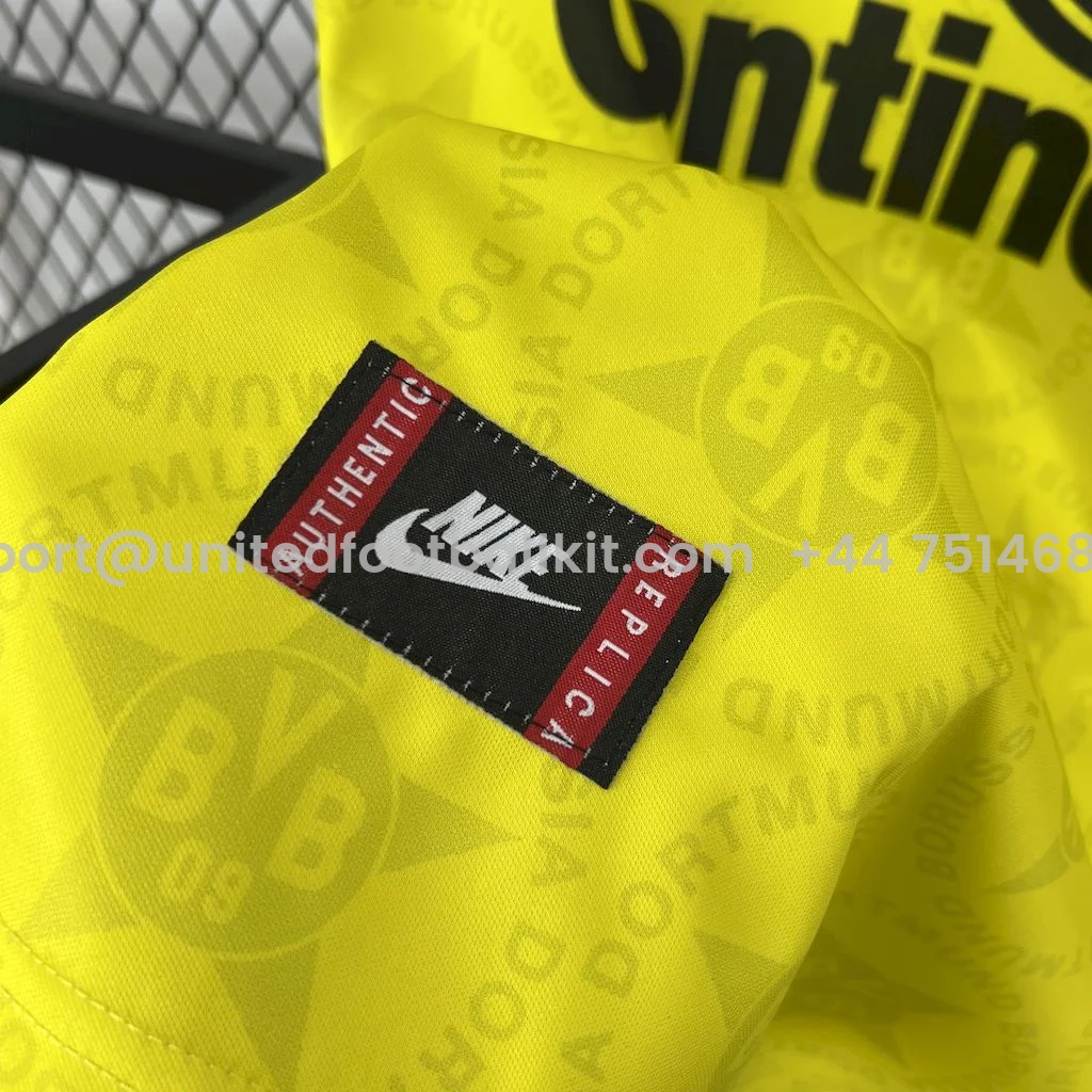 Unitedfootballkit.com | Retro Dortmund 1994-95 Home Jersey -Customize Name, Number and Patch | Worldwide Shipping