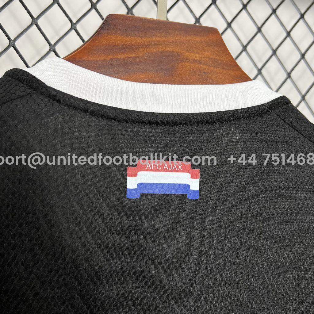 Unitedfootballkit.com | Ajax 24-25 Third Goalkeeper Black Jersey - Fans Version -Customize Name, Number and Patch | Worldwide Shipping