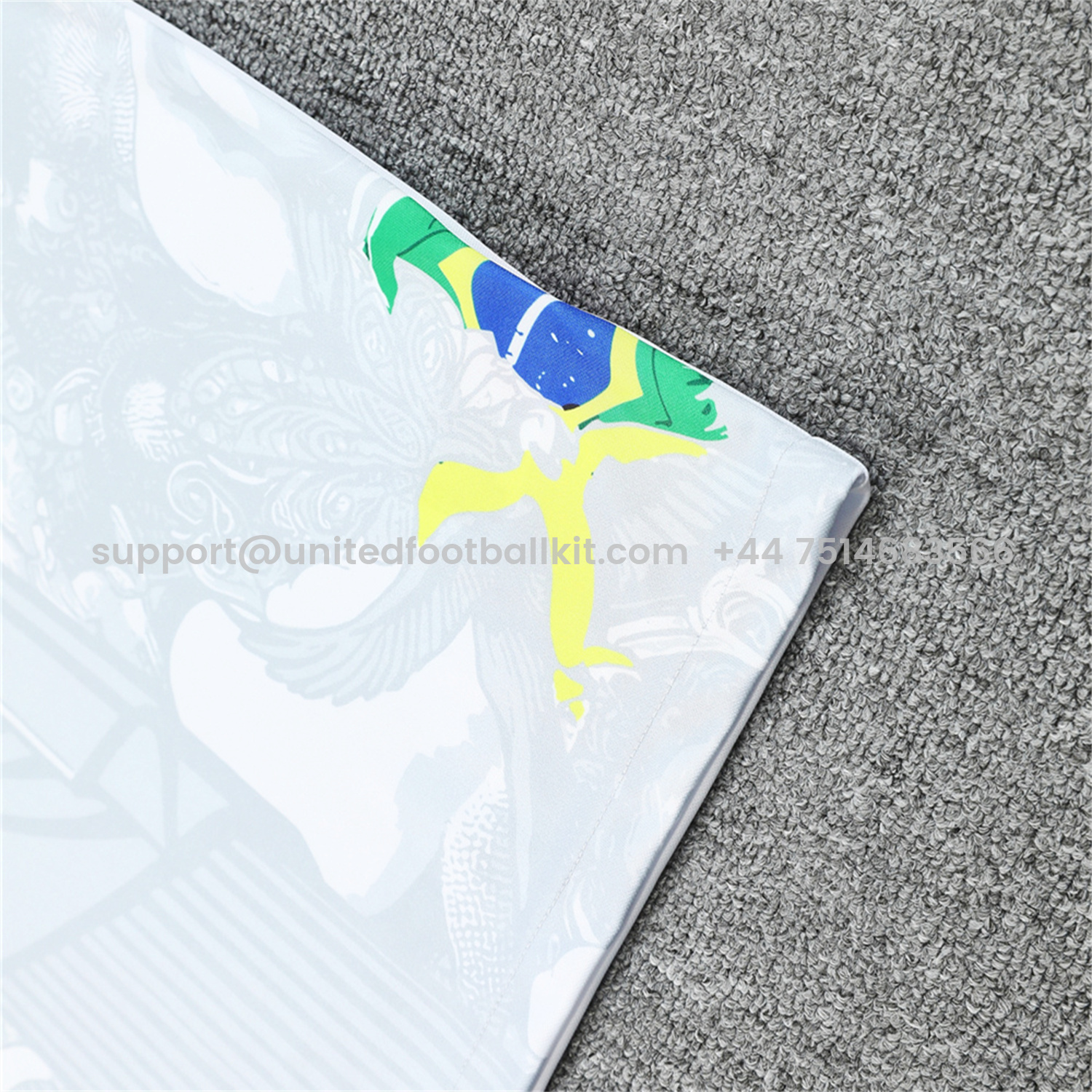 Unitedfootballkit.com | Brazil 25-26 White Jesus Statue Short-Sleeve Training Set - White Top & Black Shorts -Customize Name, Number and Patch | Worldwide Shipping