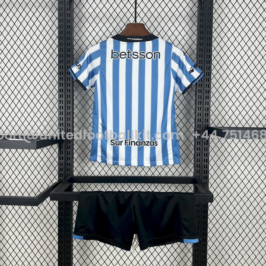 Unitedfootballkit.com | Racing Club de Avellaneda 24-25 Home Kids Kit -Customize Name, Number and Patch | Worldwide Shipping