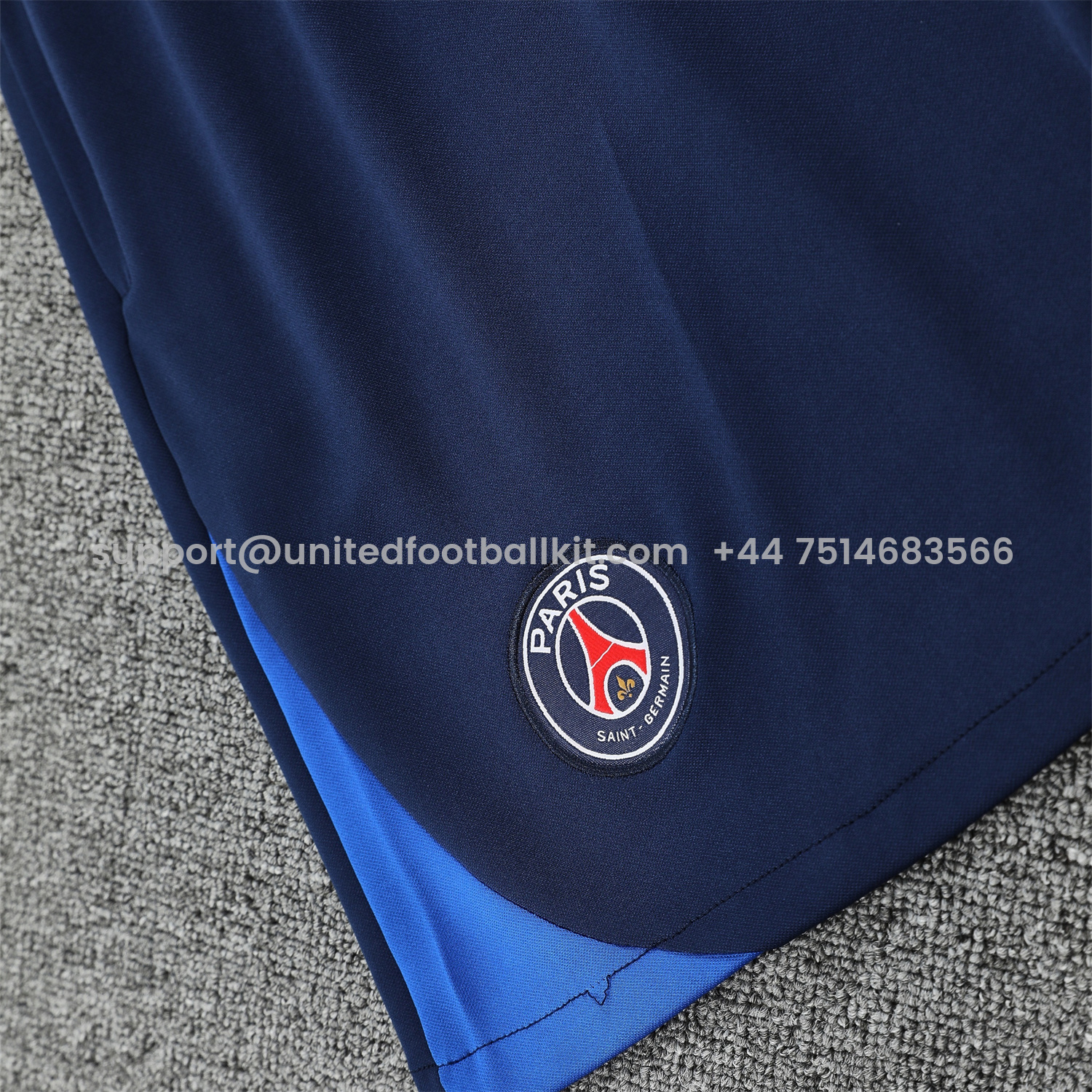 Unitedfootballkit.com | Paris Saint-Germain PSG 25-26 Short-Sleeve Training Set - Red Top & Deep Blue Shorts -Customize Name, Number and Patch | Worldwide Shipping