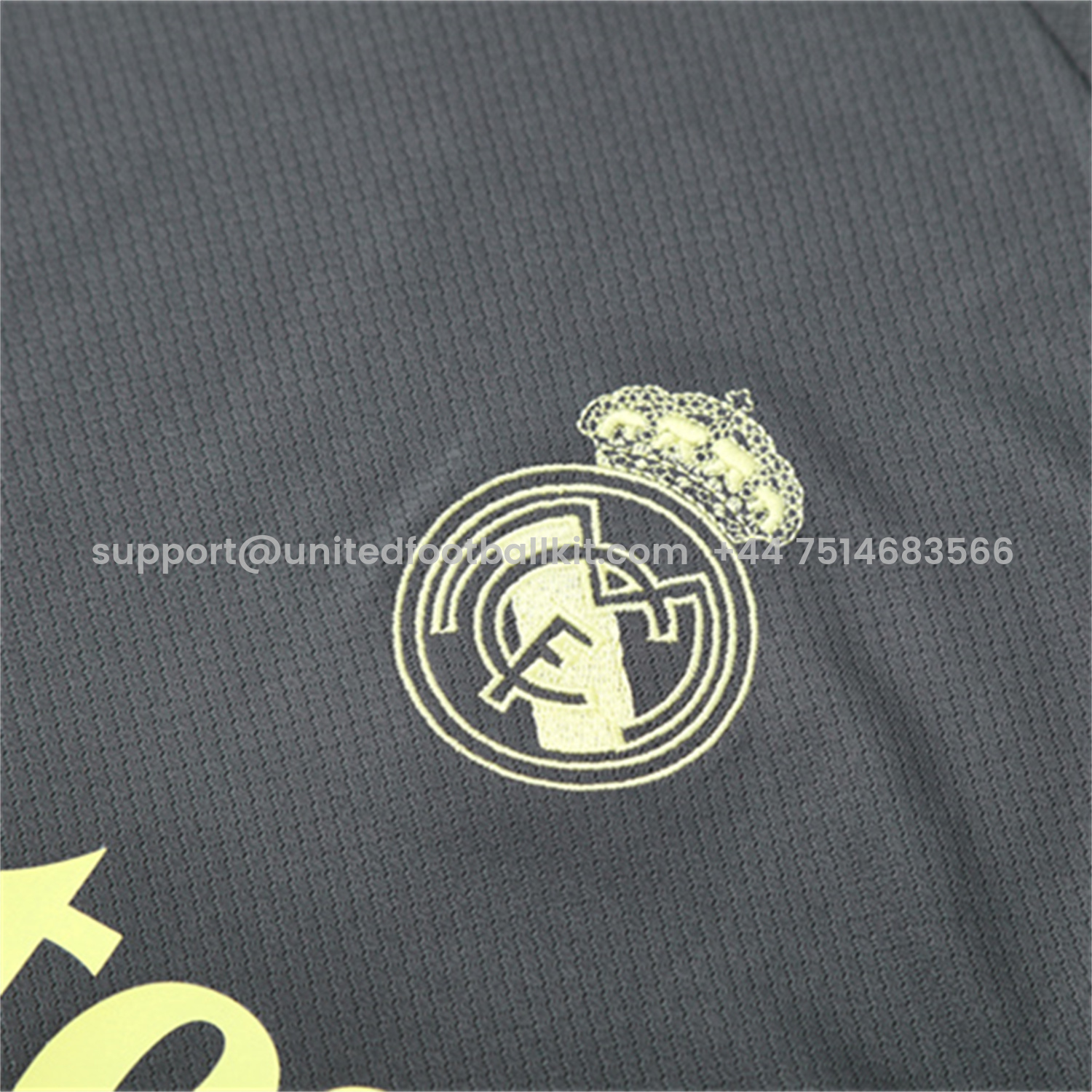 Unitedfootballkit.com | Real Madrid 25-26 Kids Short-Sleeve Training Set - Deep Grey Top and Shorts -Customize Name, Number and Patch | Worldwide Shipping