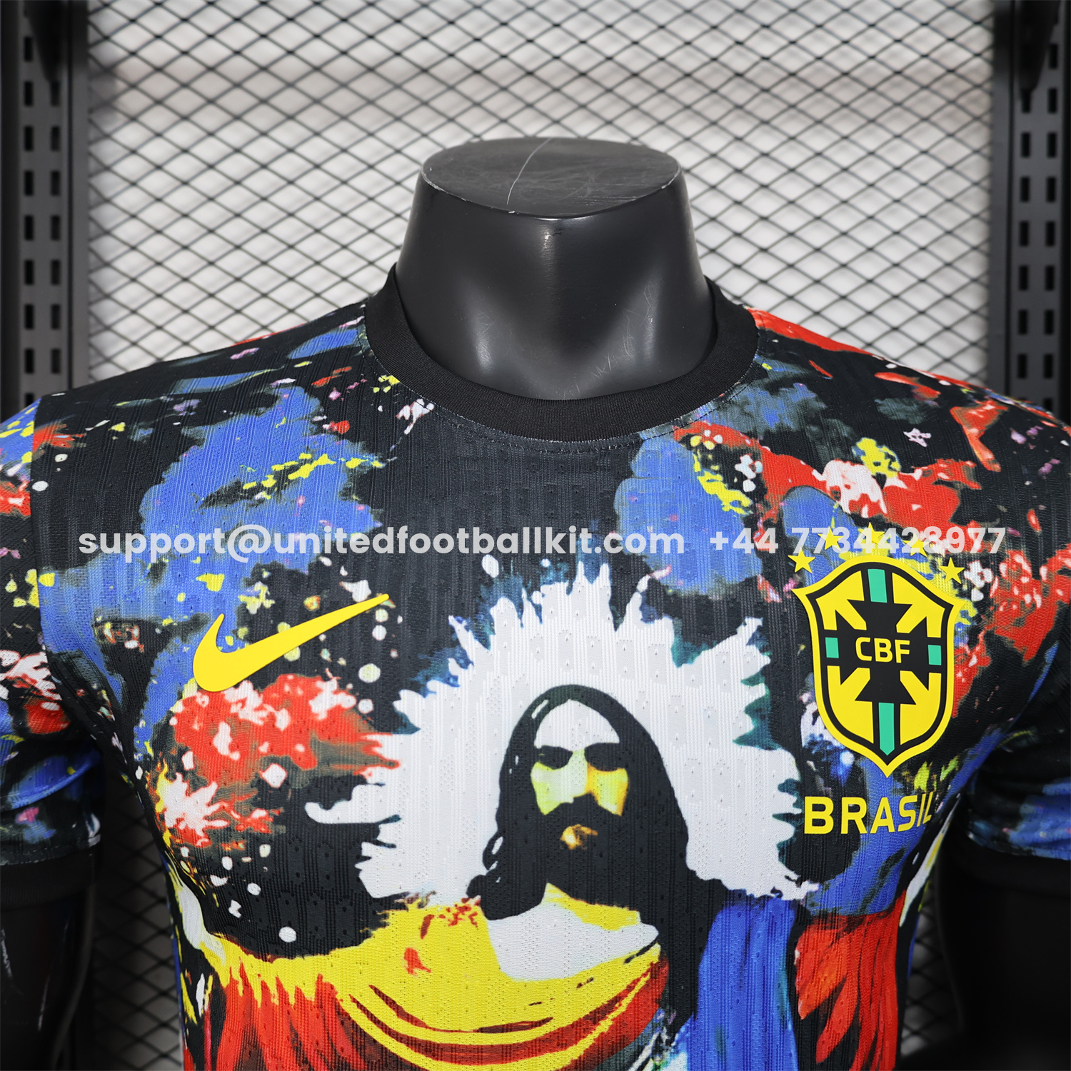Unitedfootballkit.com | Brazil 25-26 Colorful Jesus Statue Special Colorful Graffiti Jersey - Player Version -Customize Name, Number and Patch | Worldwide Shipping
