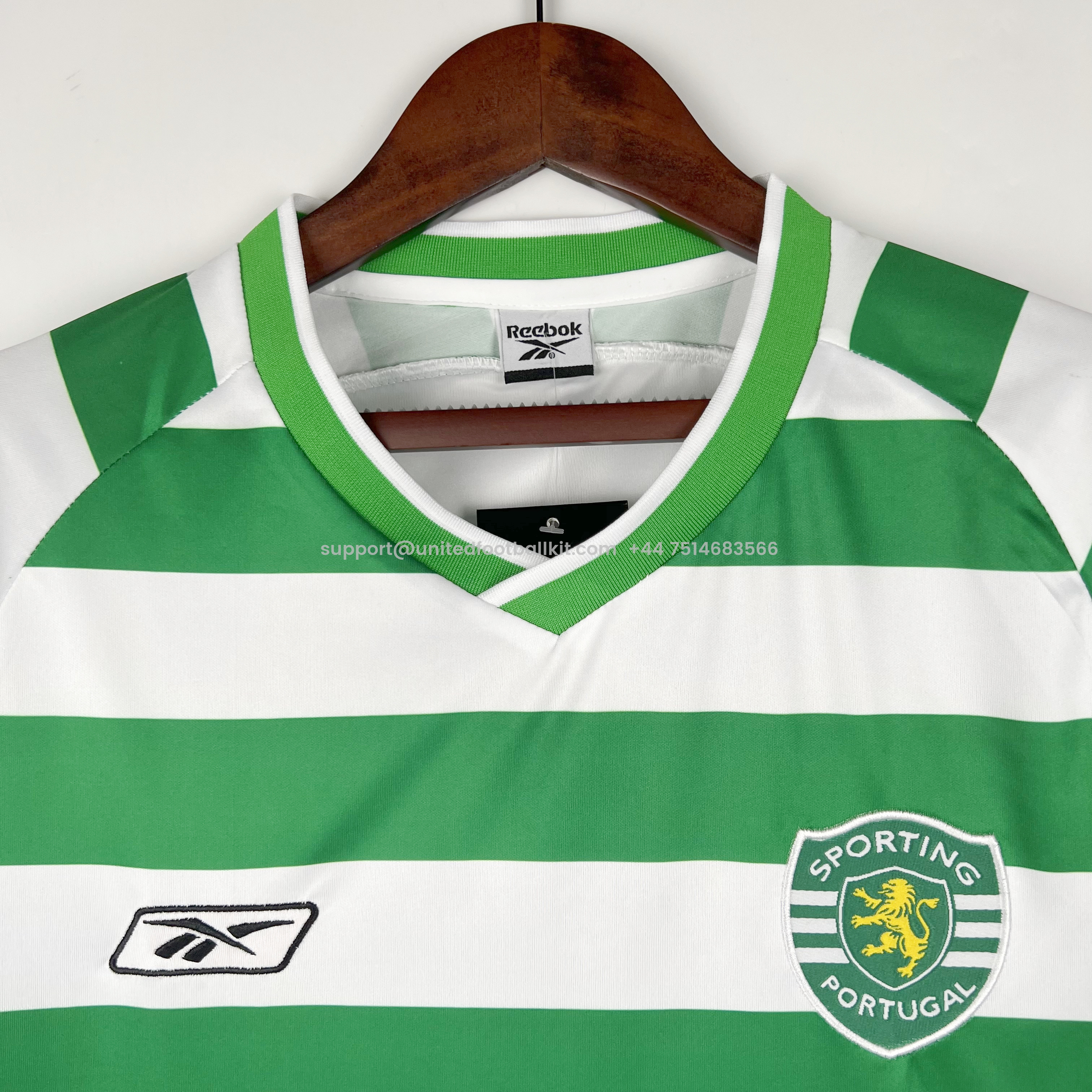 Unitedfootballkit.com | Retro Sporting CP 03-04 Home Stadium Jersey -Customize Name, Number and Patch | Worldwide Shipping